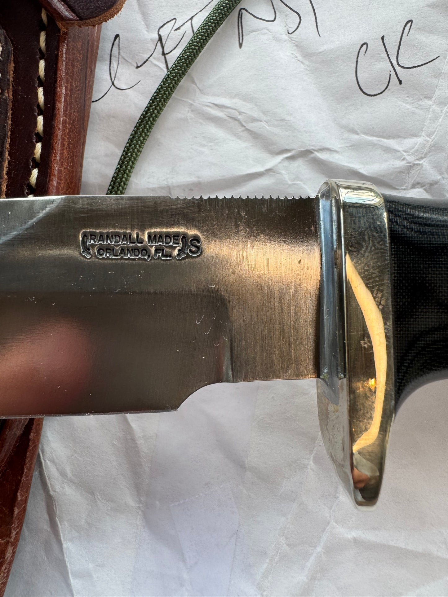 New in Paper Randall Knife Model Combat Companion Black Micarta Handle Stainless Steel, NSH , Lanyard