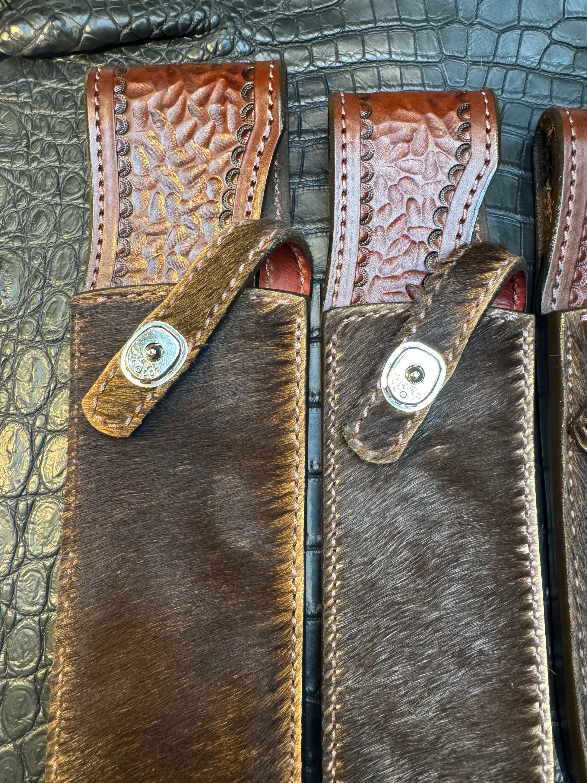 Limited Edition Set of Four Sheath’s. A Randall Model 12-11, Model 12-9, Model 12-8, Model 19-5. All in Exotic African Sable Fur. Limited to just 9 sets this being #6 of 9 by Treeman.
