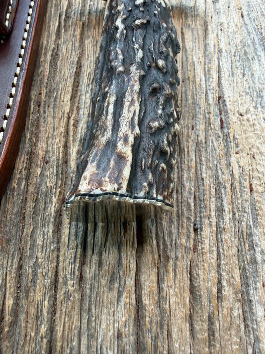 Nice Randall Knife Model 1-8 Large piece of Gnarly Popcorn Stag. Nickel silver hilt and butt plate. Stainless steel.