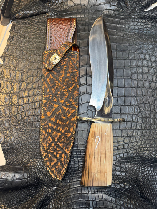 Randall Model 12-11 Large Sasquatch Sheath in Exotic Cognac Elephant by Treeman. (Sheath only)