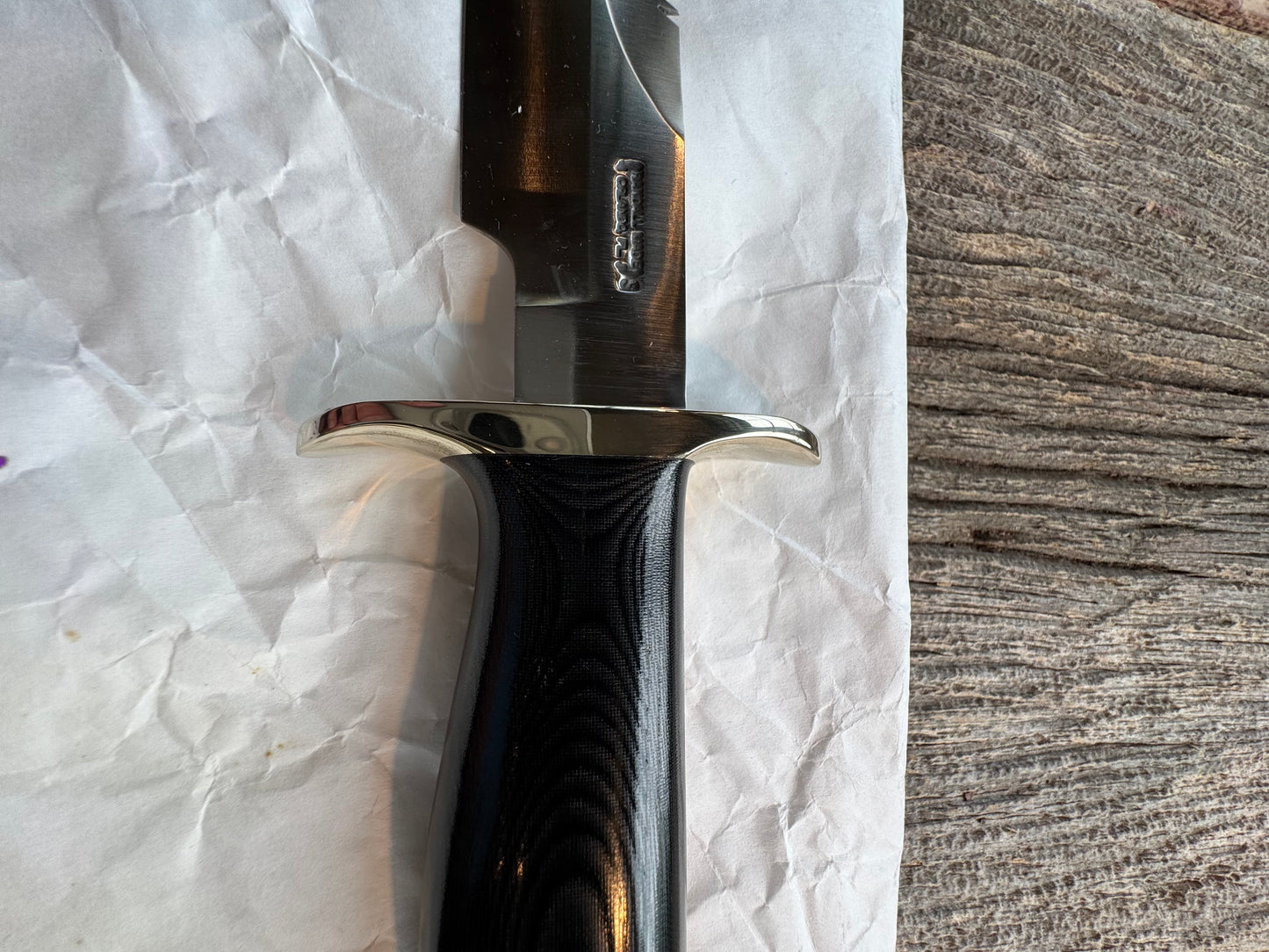 New in Paper Randall Knife Model Combat Companion Black Micarta Handle Stainless Steel, NSH and Sawteeth.