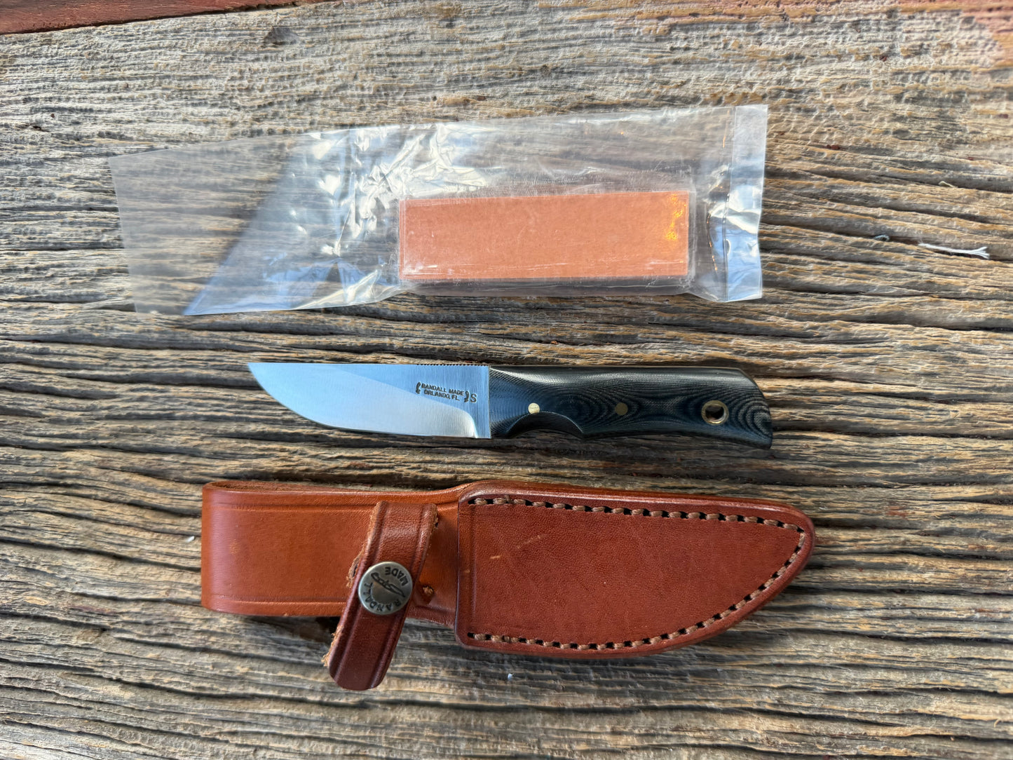 Randall Knife Model 10-3 Fisherman Black Micarta Stainless Steel Lanyard