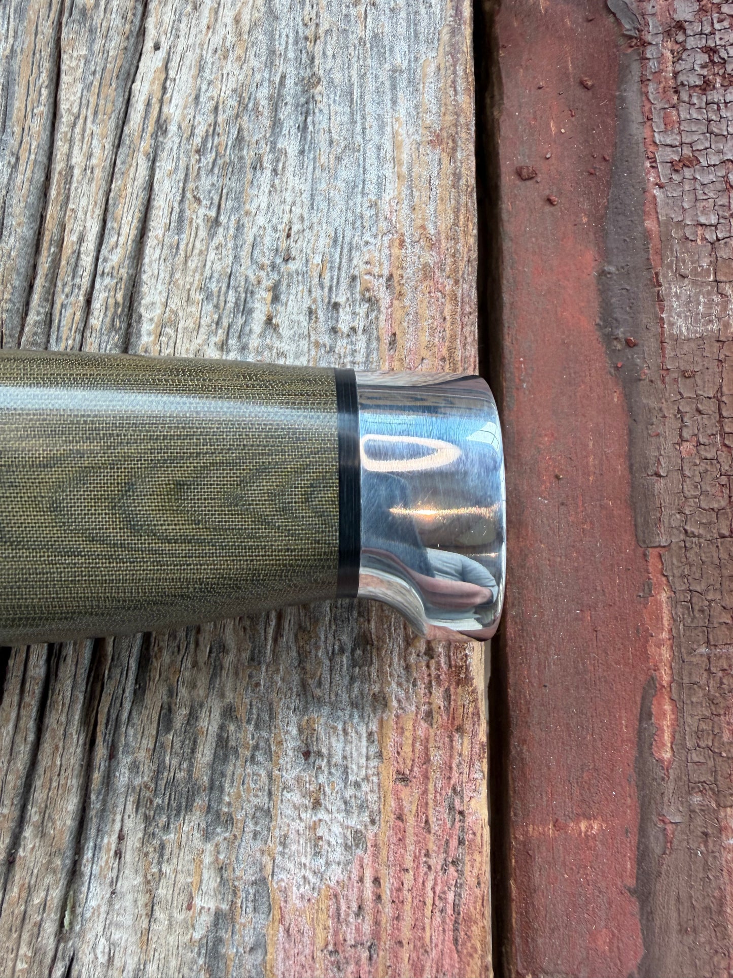 New Paper Randall Made Knife Model 19-5 Green Micarta Stainless Nickel Hilt