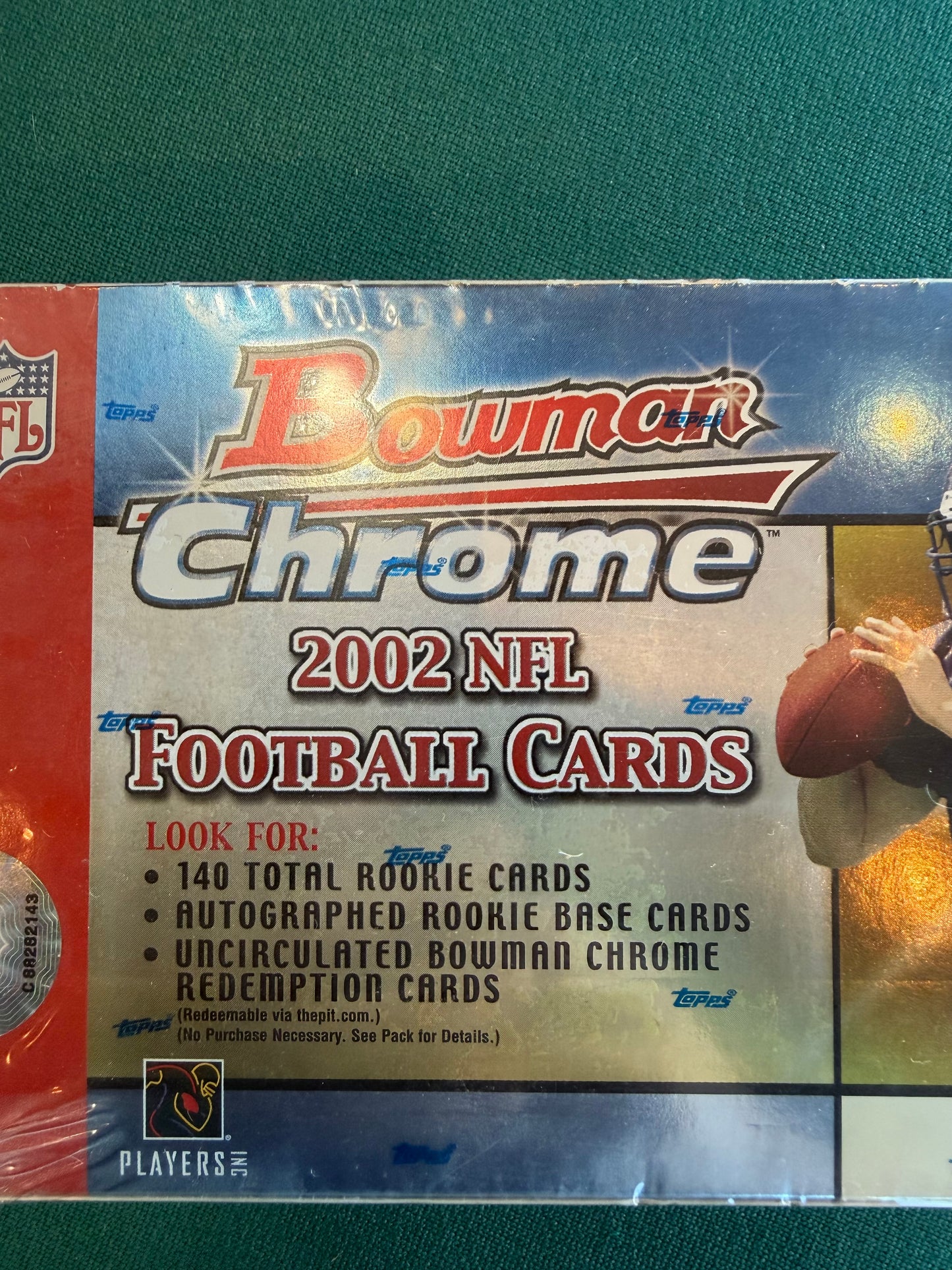 2002 Bowman Chrome Football Factory Sealed HOBBY BOX New/Factory Sealed. 18 packs per box