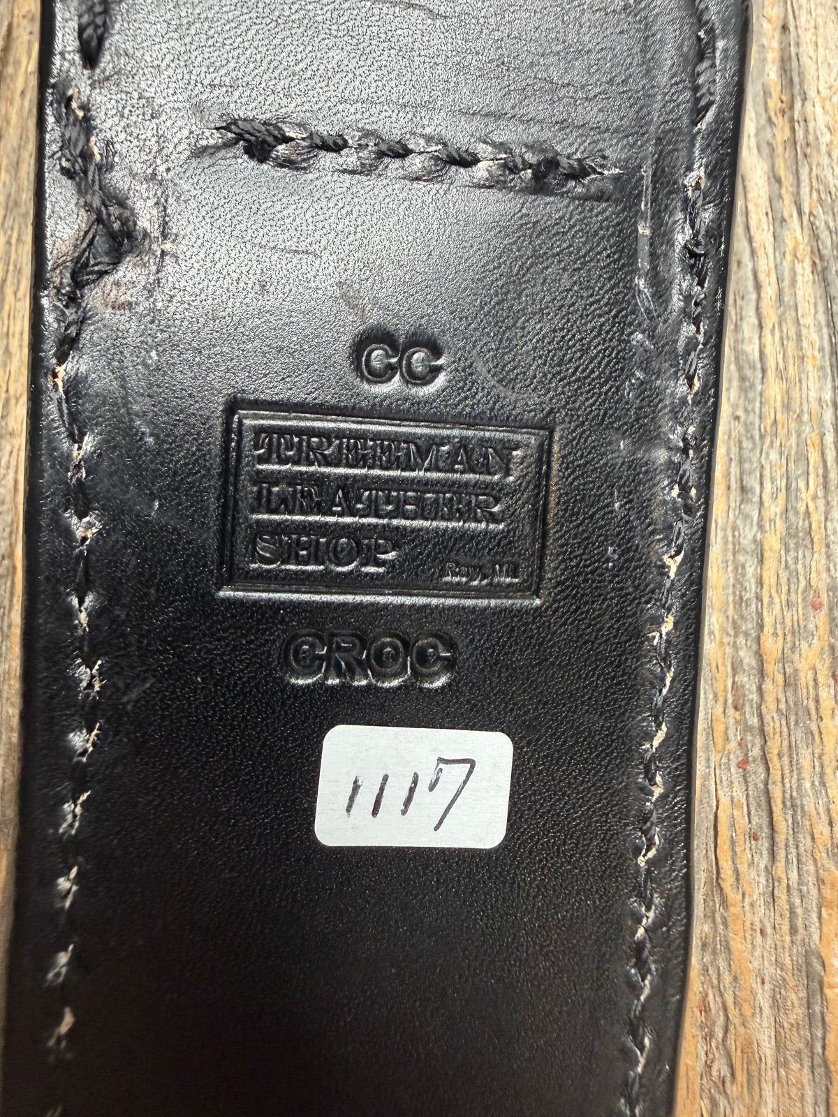 New Randall Model Combat Companion Sheath in Exotic Black Matte Crocodile from Treeman with the newest Black Canteen snap. Killer sheath.