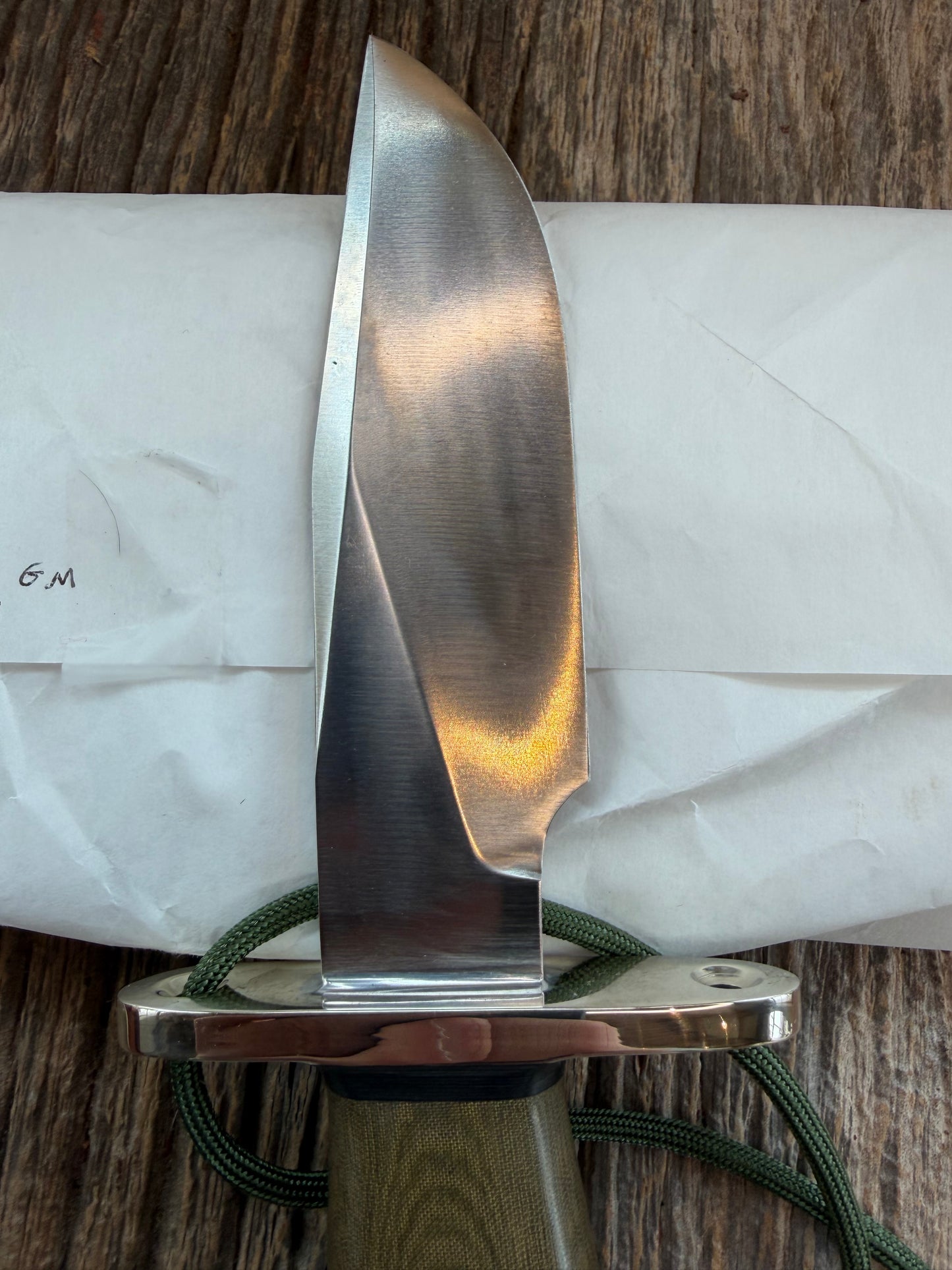 New Paper Randall Made Knife Model Sergeant Green Micarta Stainless Nickel Hilt