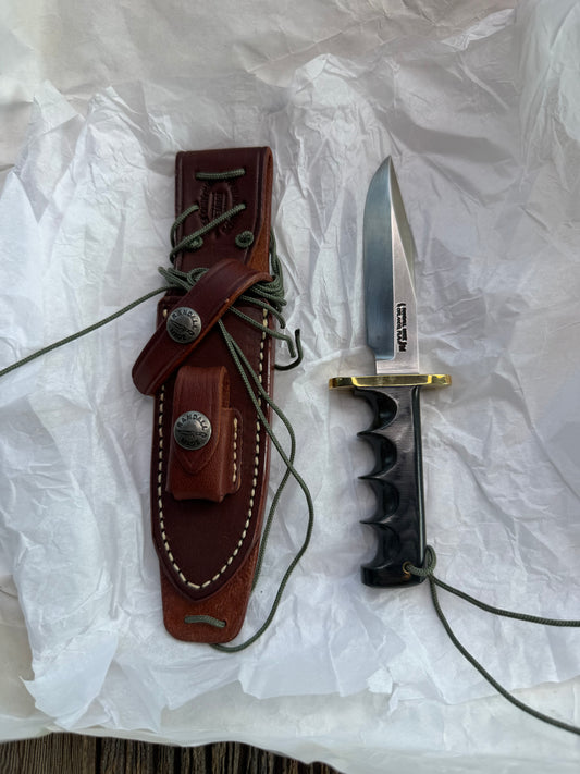 New Paper Randall Made Knife Mini Model 14 Attack Knife Black Micarta SN # 719