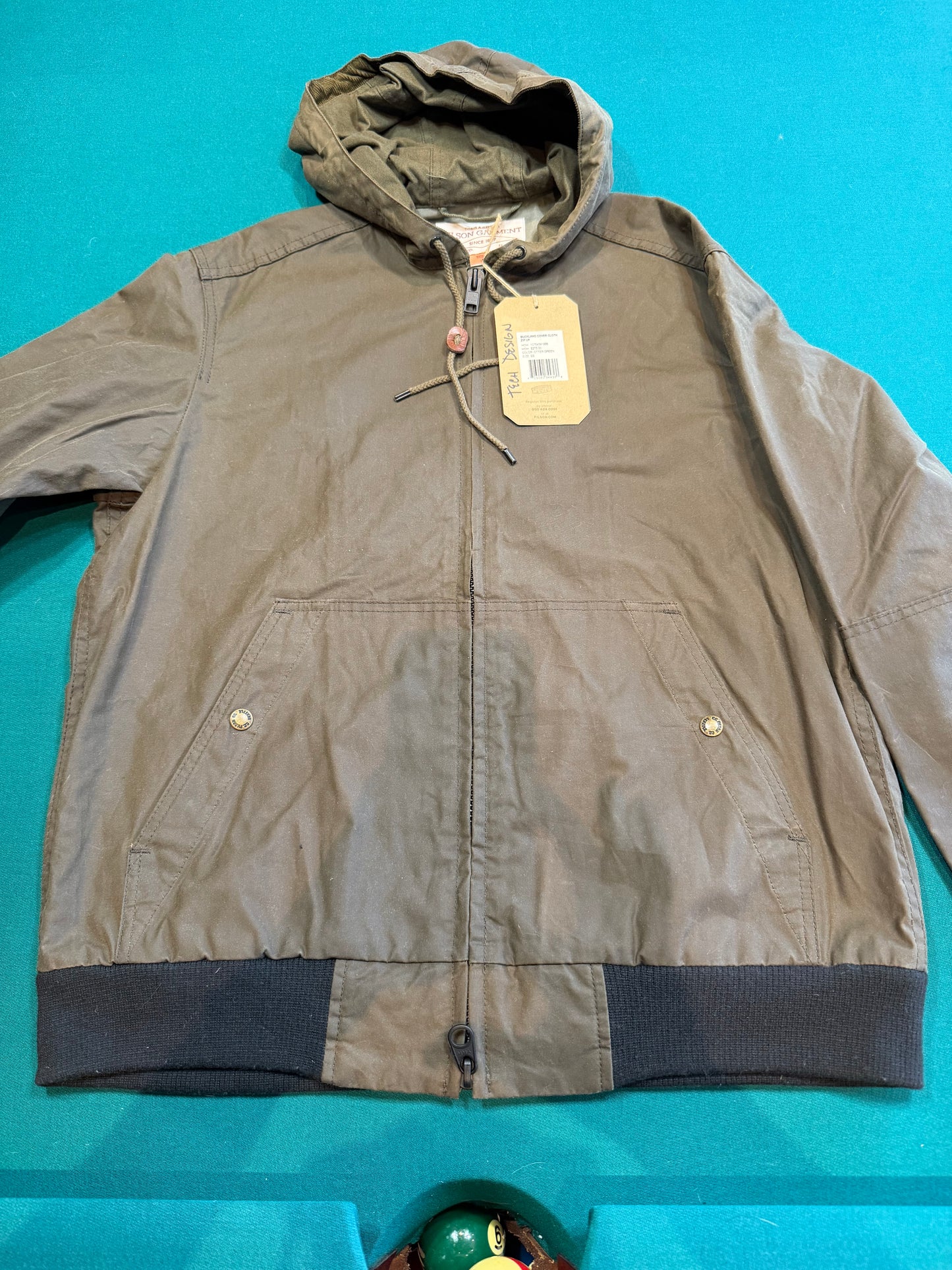 Filson Buckland Cover Cloth Zip Up NWT Otter Green Rare.. Made in USA #10754351 “Rare”