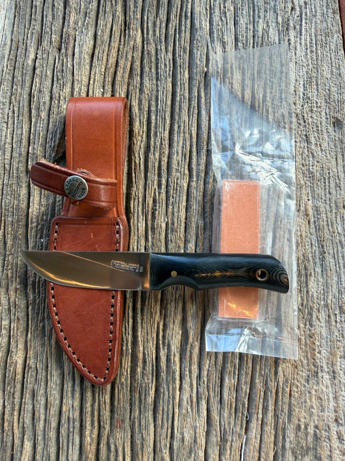 Randall Knife Model 10-3 Fisherman Black Micarta Stainless Steel Lanyard