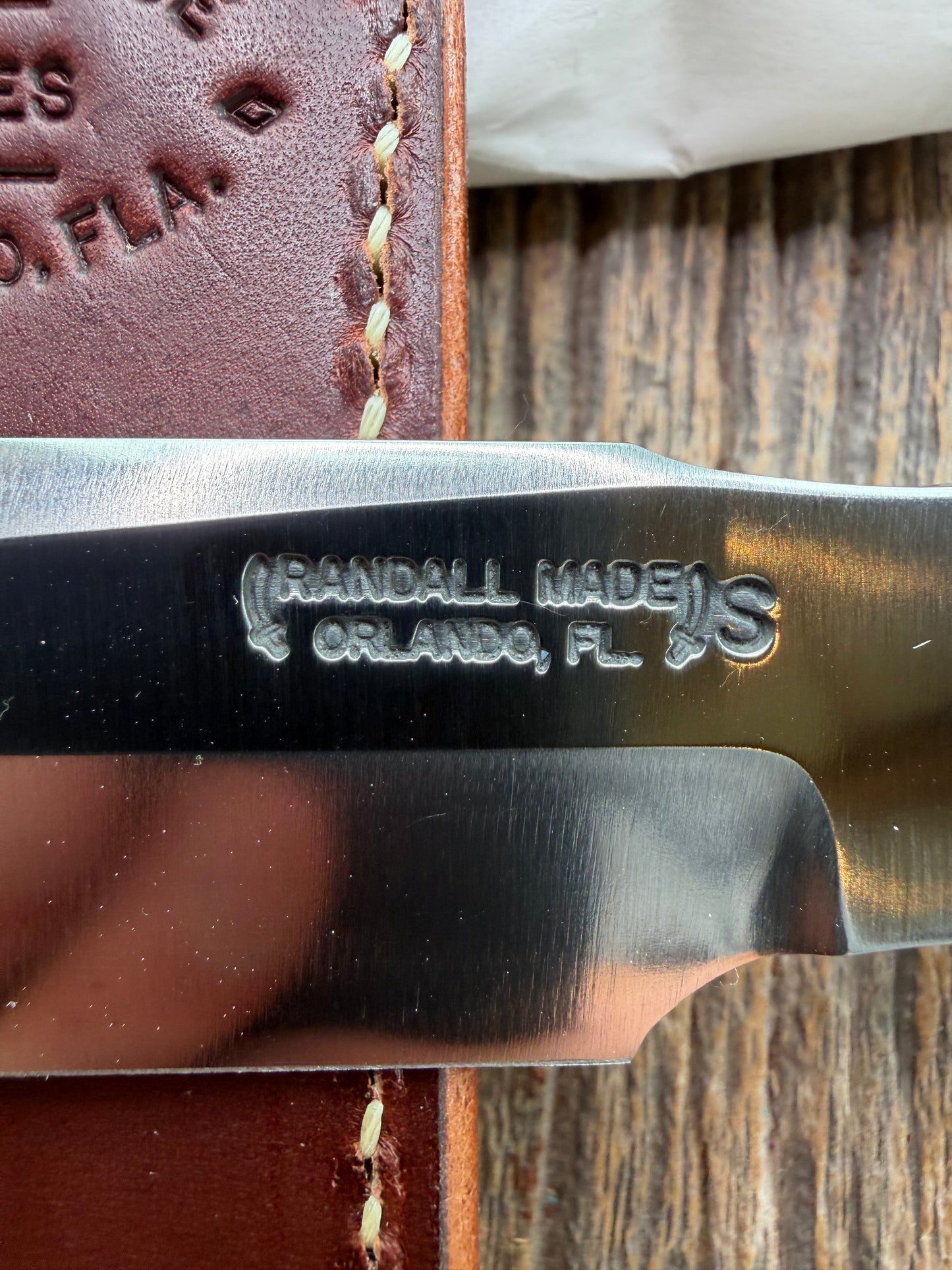 New in Paper Randall Made Knife Model 1-8 Stag with finger grooves handle, Stainless, Nickel silver Hilt, black and aluminum spacers, loaded!!