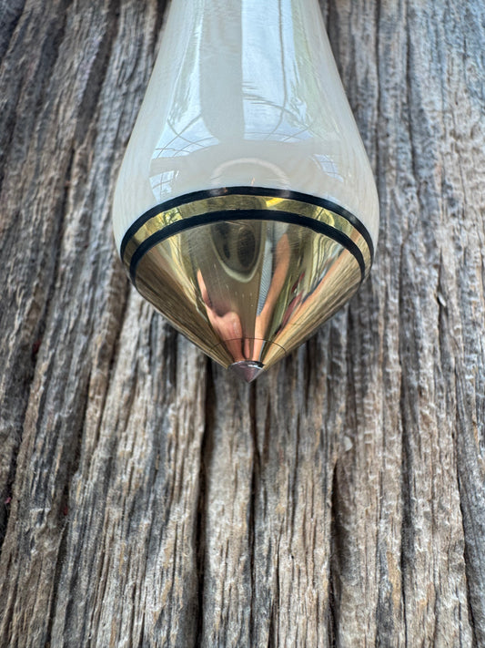 New in paper Randall Clinton Special with a nice piece of customer supplied Warthers Resin with concave grip, Stainless Steel, Brass Hilt and brass coolie cap.