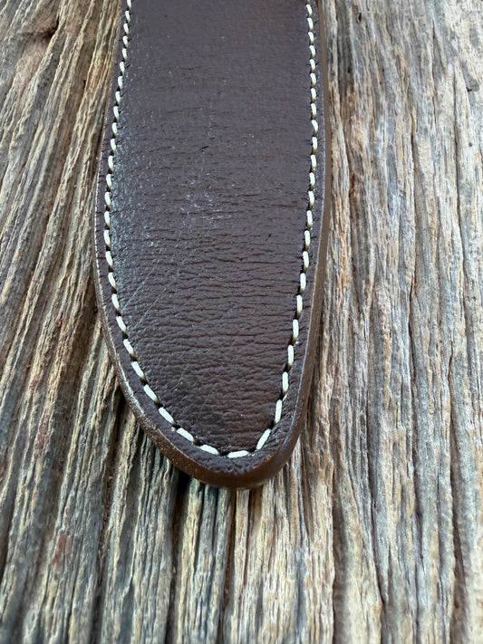 New Randall Model 25-6 Sheath in Exotic Brown Cape Buffalo with full leather hand tooled belt loop. Randall snap and stamp on the back. Custom Made at Sullivan’s by Gutcher