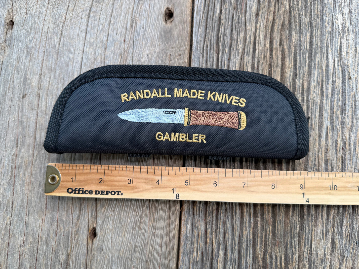 New Robbins Custom Knife case Randall Model Gambler Logo Silk threading 8 inch interior usable case