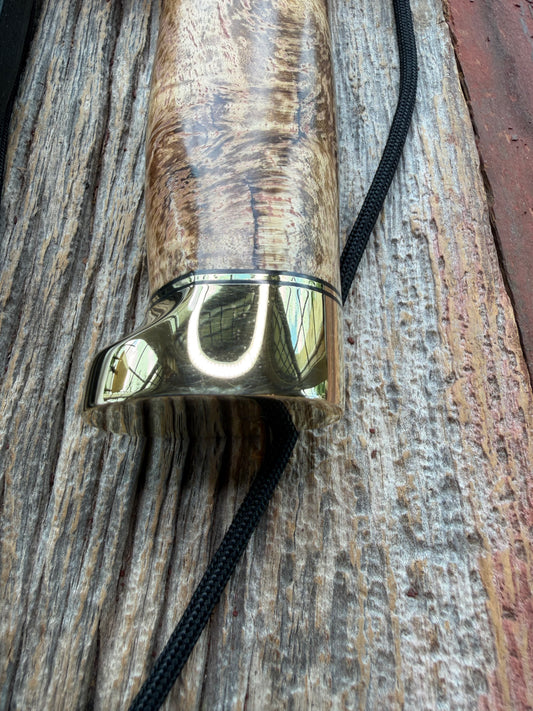 New in Paper Randall Knife 12-9 Spalted Maple wood handle, Double Brass Hilt + Crows Beak Butt Cap, Stainless Steel.