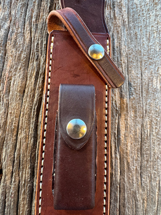 New Randall Sullivans by Gutcher Leather Knife Sheath for a Model 1-8 with Sharpening Stone.