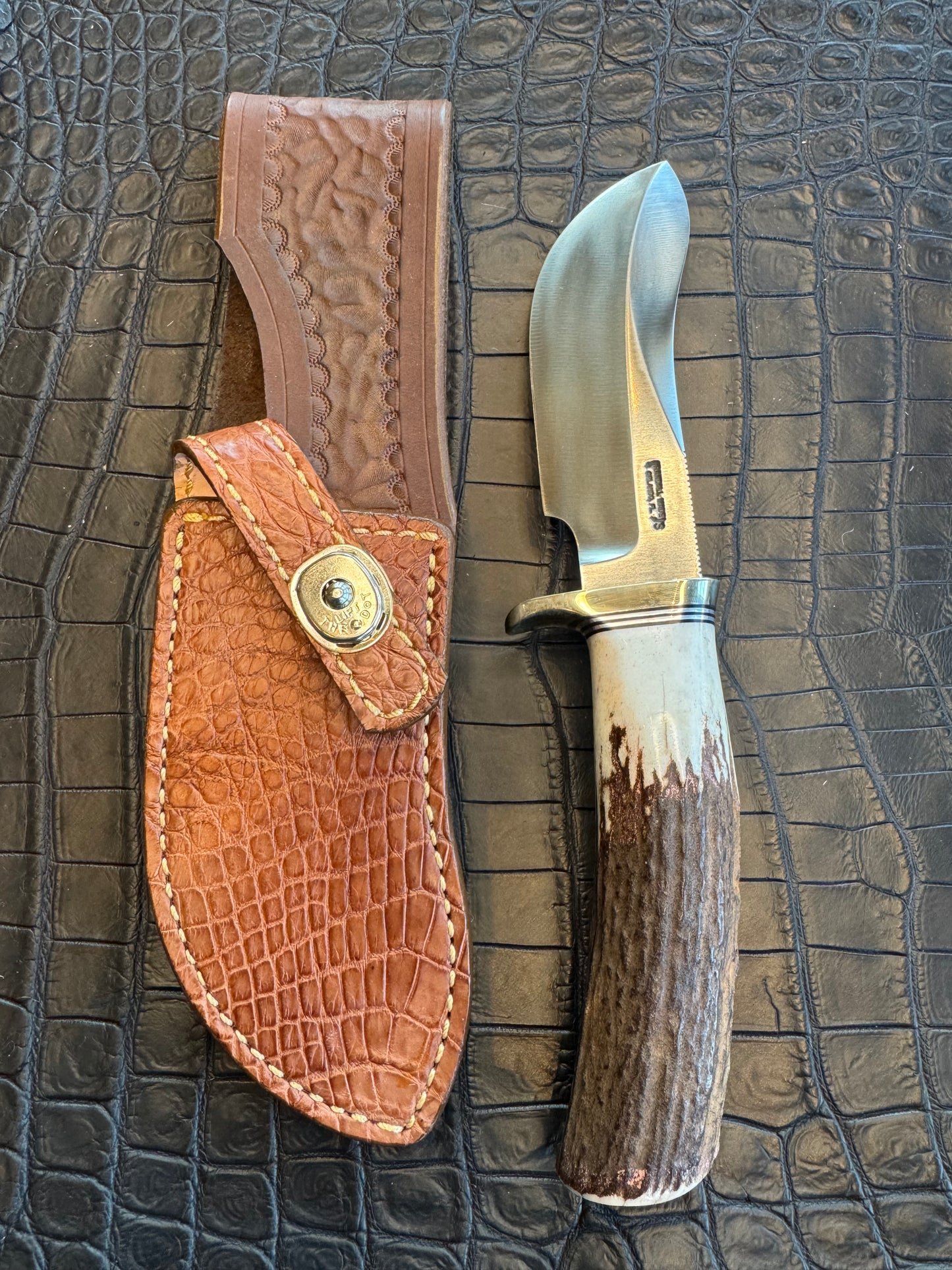 Randall Model Bowles Special Sheath in Exotic Tan Crocodile Skin from Treeman. Sheath only