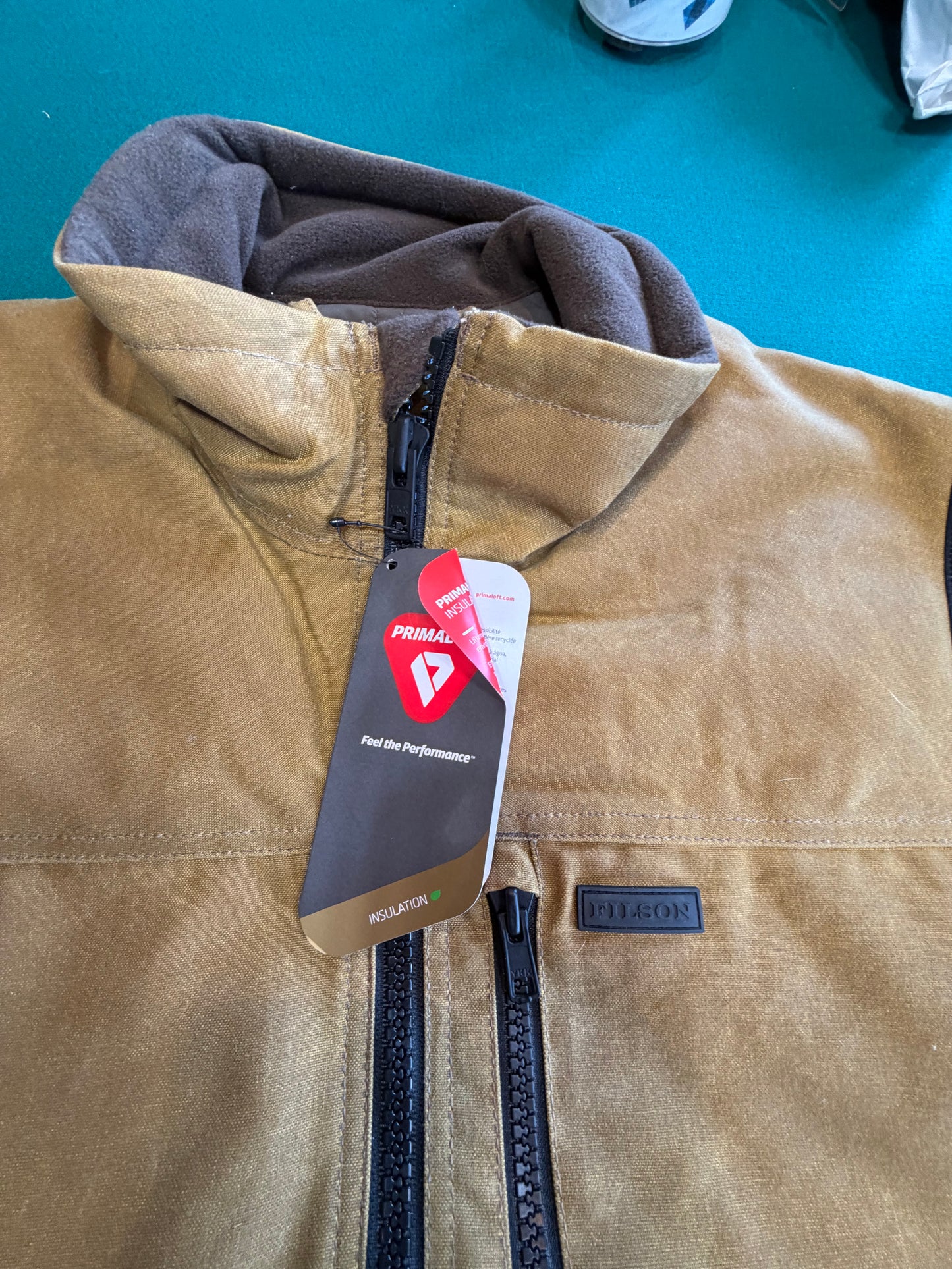 NWT Filson TIN CLOTH PRIMALOFT VEST in DARK TAN Extra Large NWT