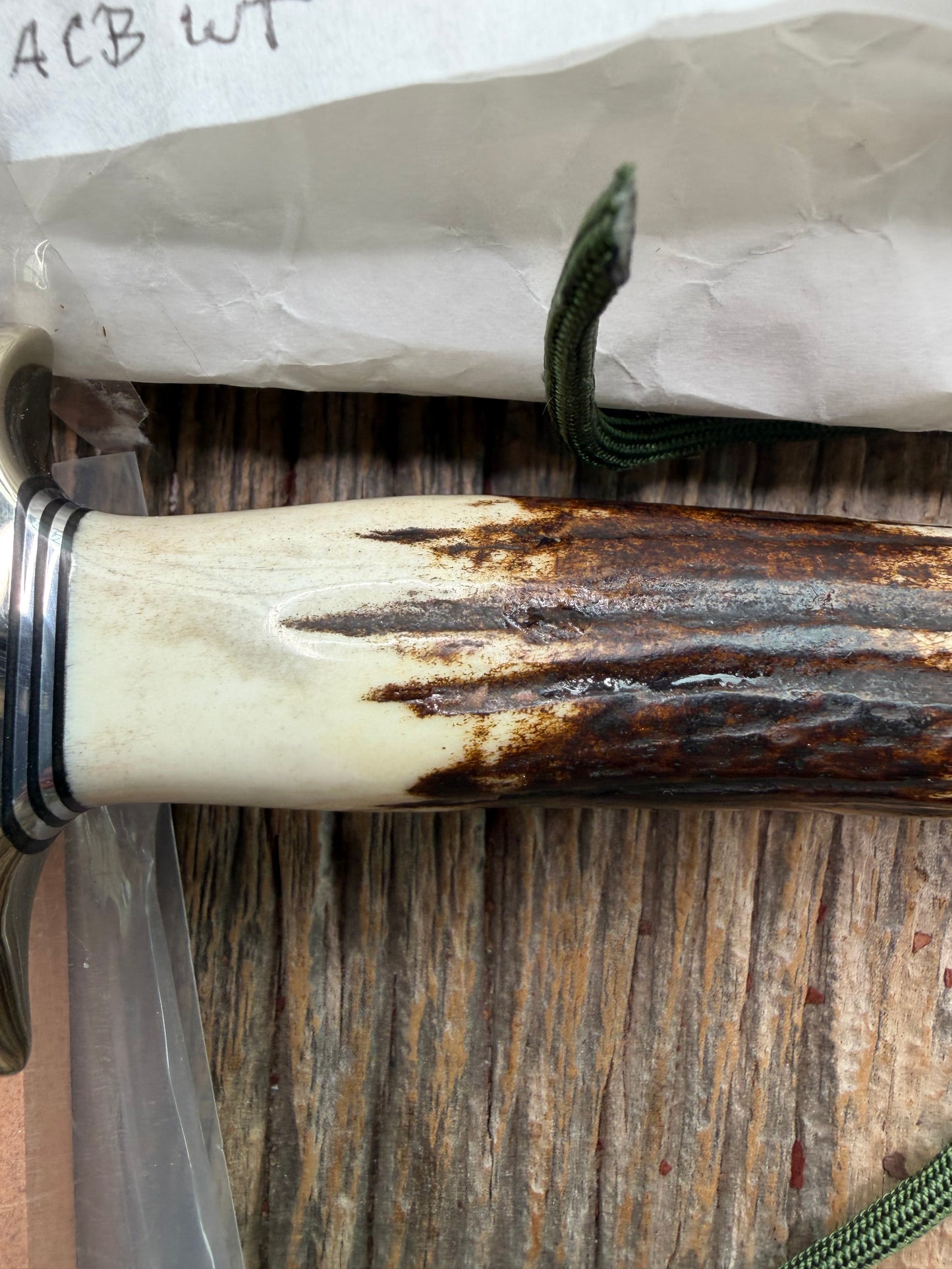 New in Paper Randall Knife Model #8-4 Old Style Trout And Bird Stag Handle, Stainless steel, Lanyard.