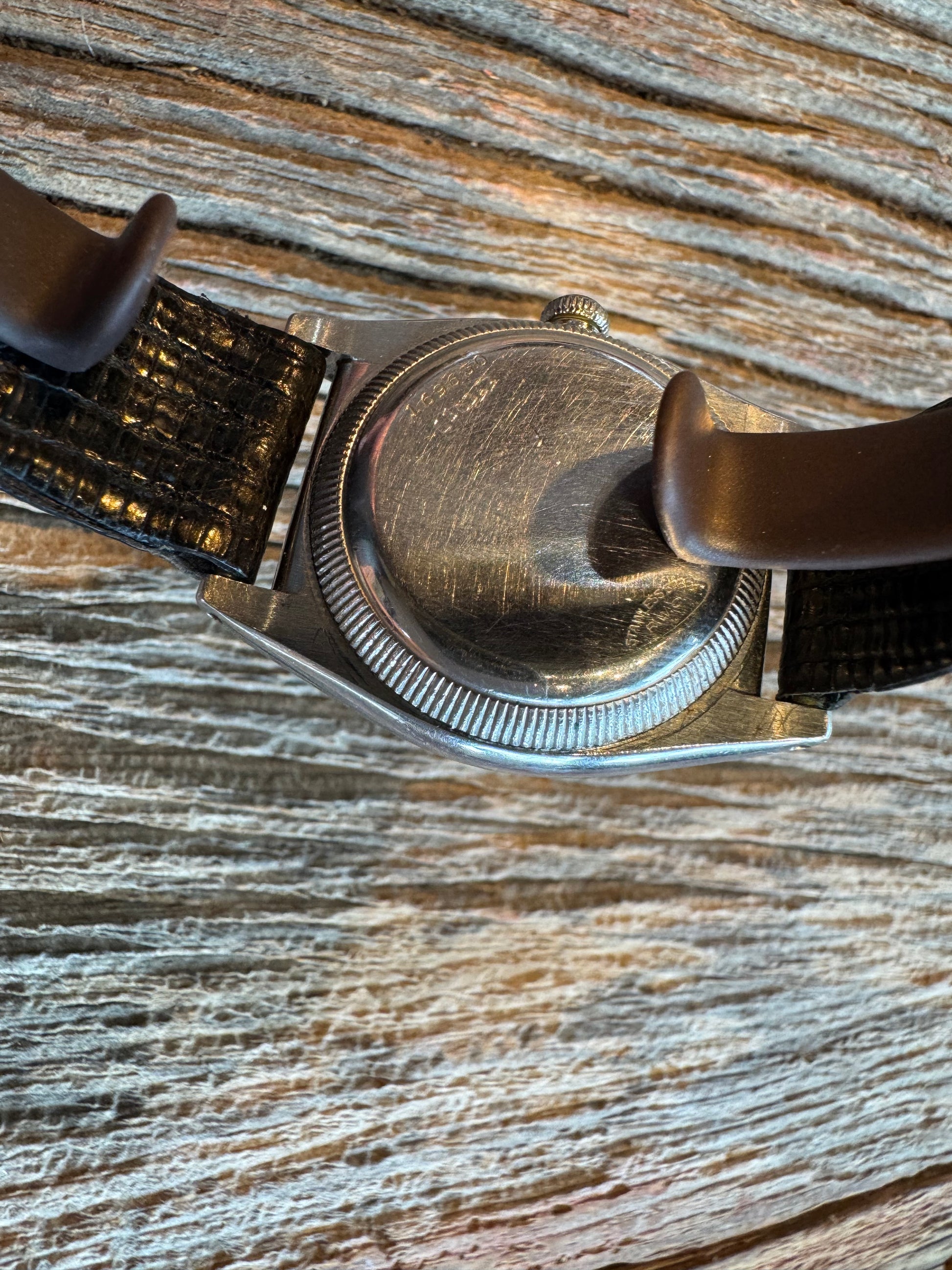 Vintage Rolex Oyster Perpetual Bubble Back circa 1940-1942 Steel case with Mercedes hands. Hirsch Lizard 18mm strap. No box or papers.