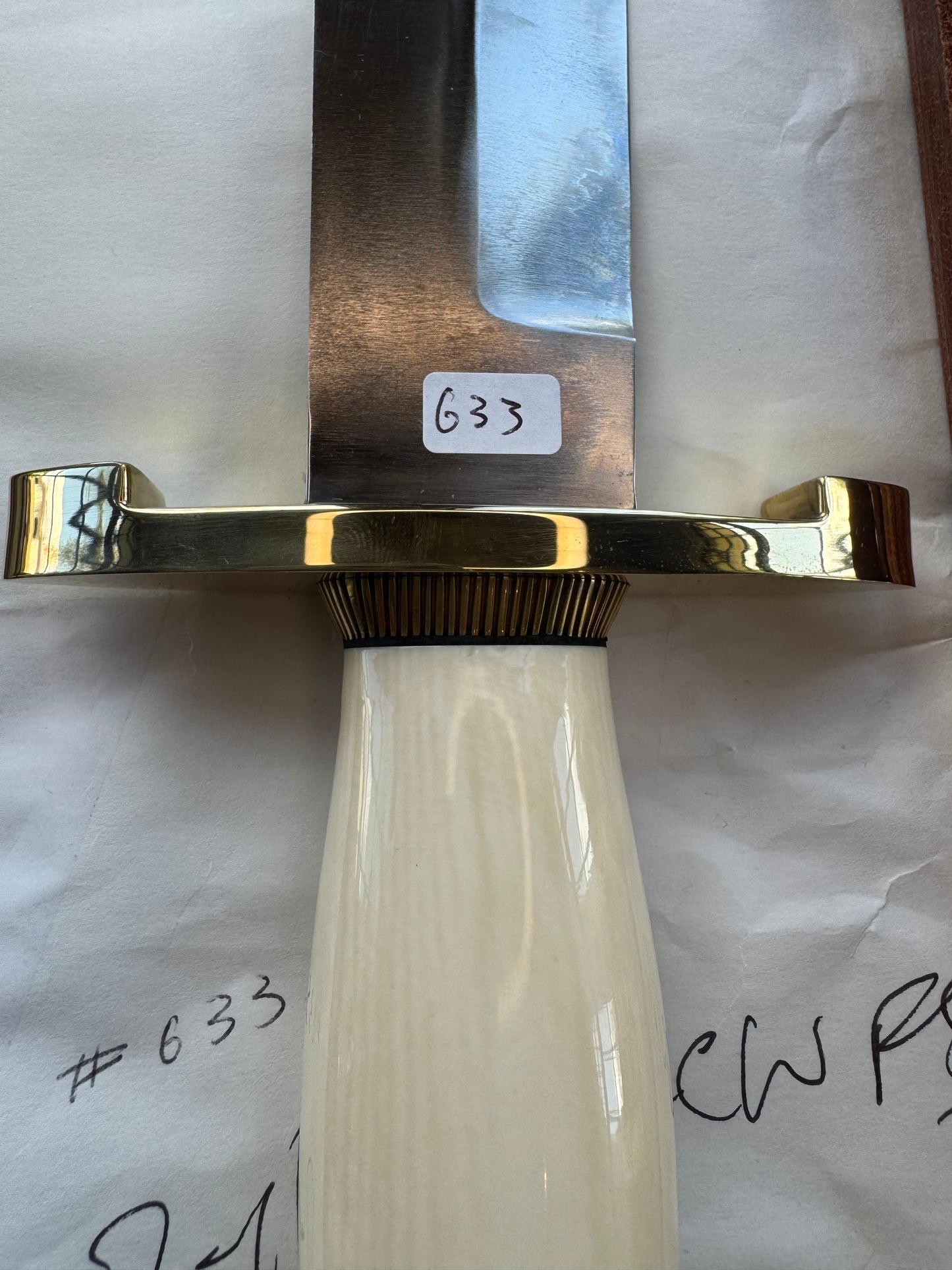 New in Paper Model 12-11 Confederate. Beautiful Dave Warthers Resin with a Brass Lugged hilt and Scalloped brass collar and scalloped coolie butt cap.