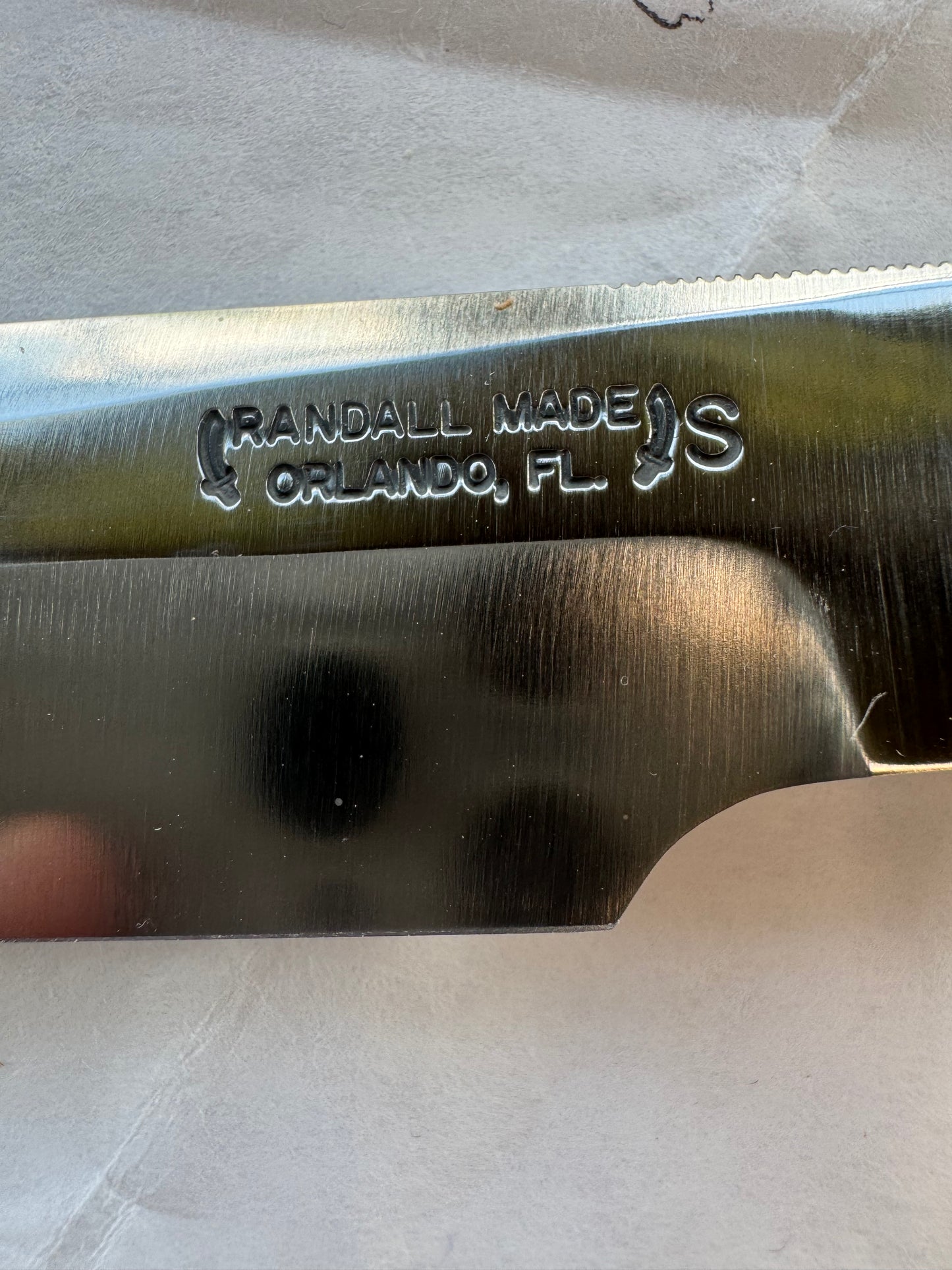 New in Paper Randall Knife Model 5-6 Black Micarta NSH , Finger grooves, Stainless