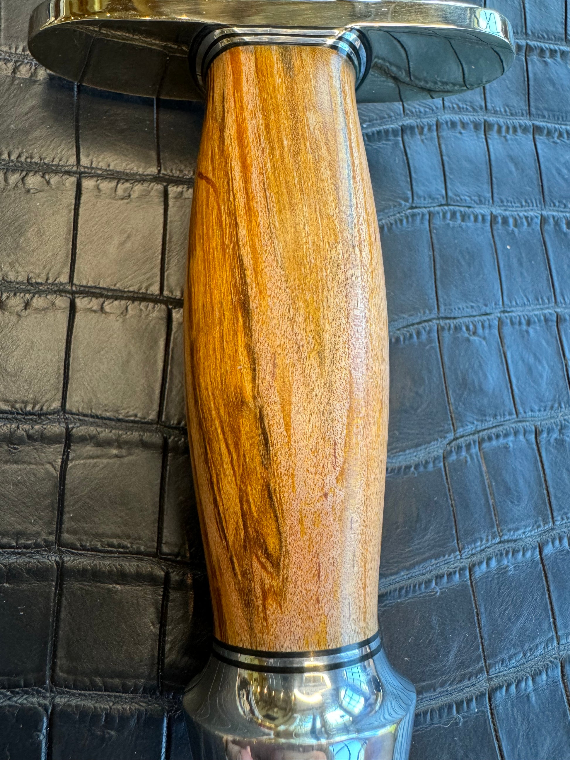 New in Paper Randall Knife Clinton Special TC Nickel Hilt Stainless Steel Cedar Wood Handle.