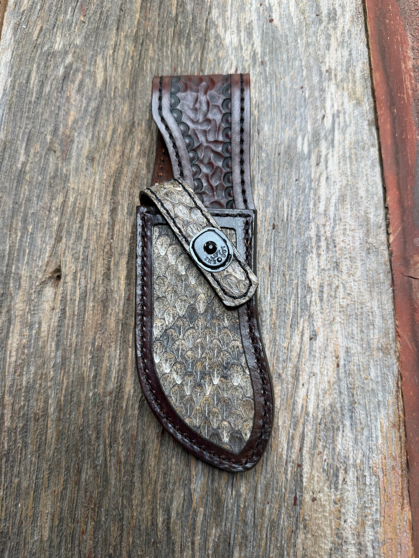 Randall Model Bowles Dealer Special with Western Diamondback RattleSnake skin from Treeman Sheaths.