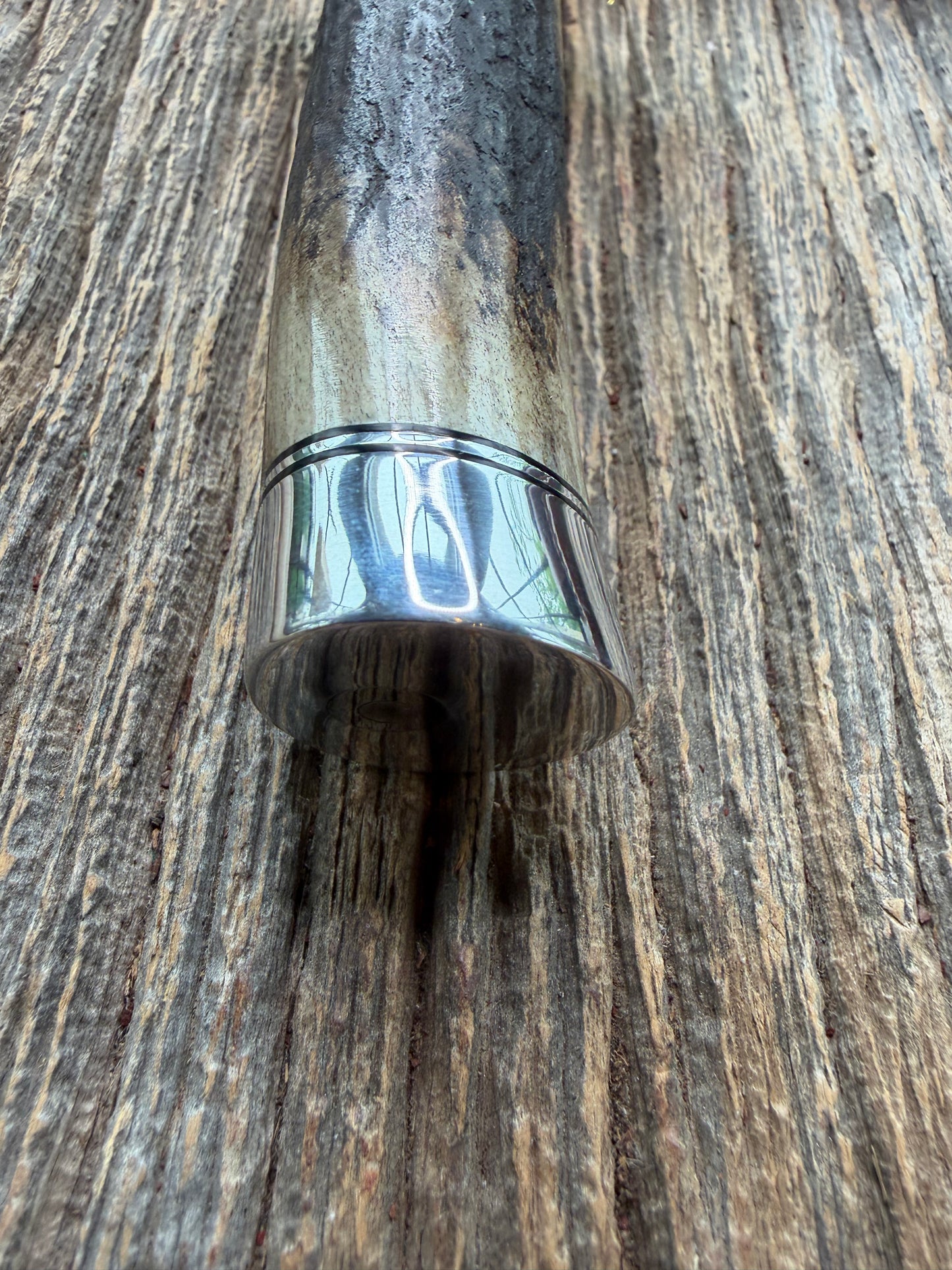 New in Paper Randall Made Knife Model 1-7 Darkened Stag , Stainless, Black and Aluminum spacers, Nickel Silver Hilt, Aluminum butt cap.