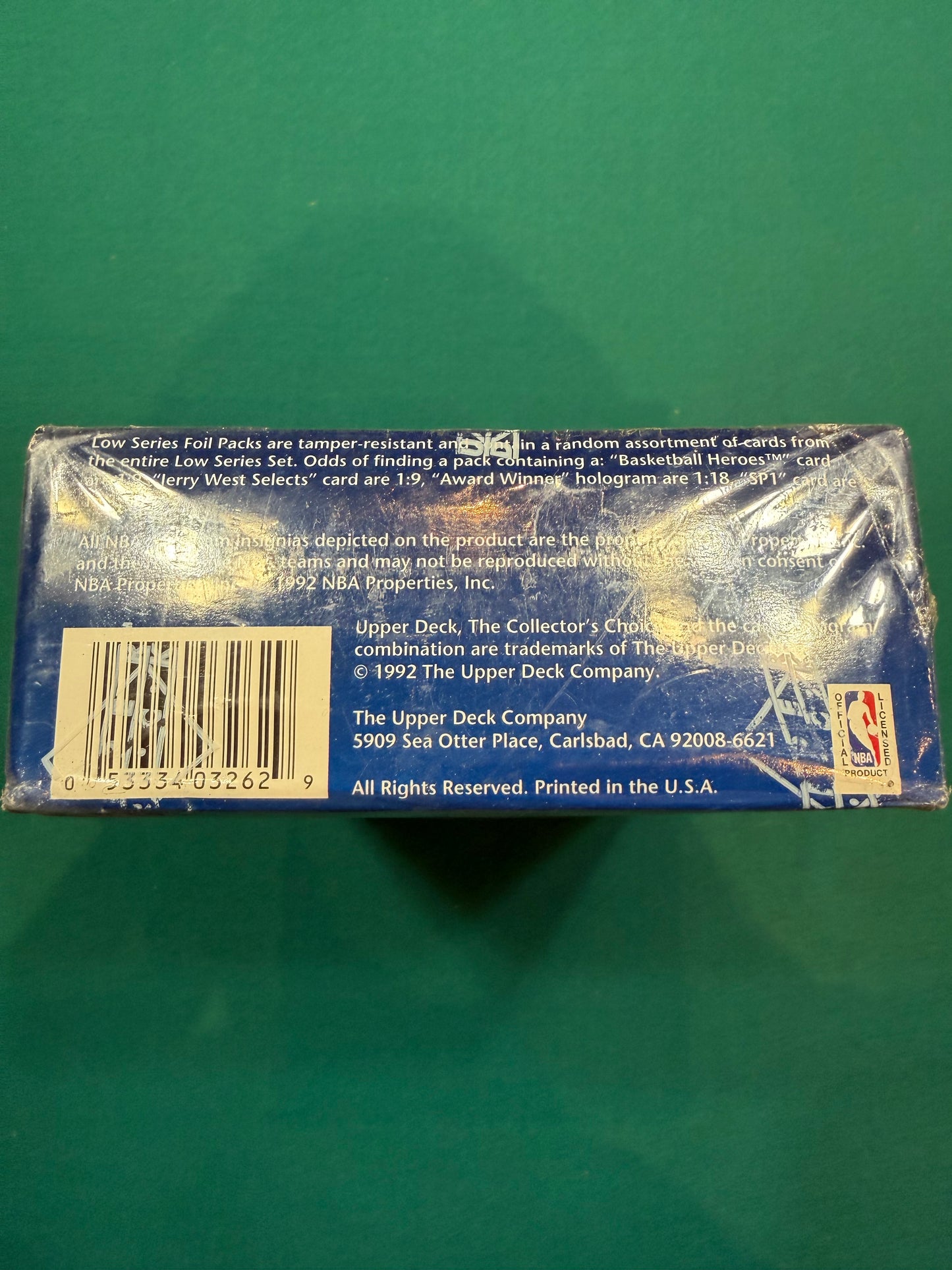1992/93 Upperdeck Basketball Hobby Box Low Series (36) packs per box. Factory Sealed!
