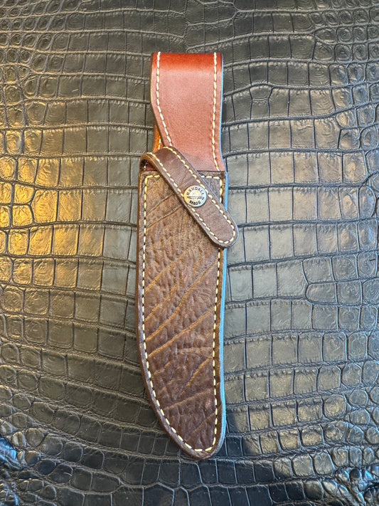 Randall Model 12-6 Exotic Cape Buffalo Brown Sheath from Sullivans by Gutcher.