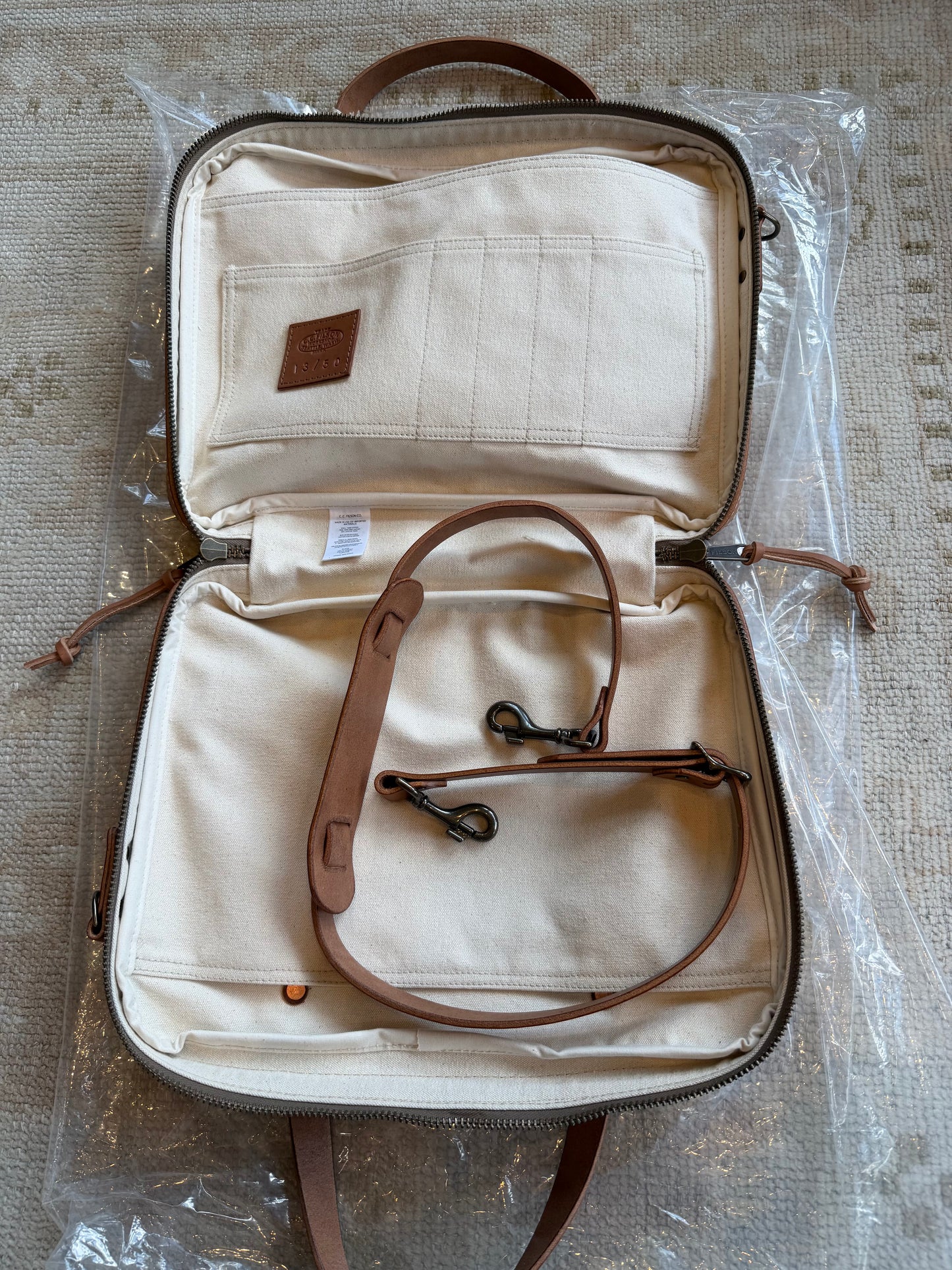NWT Filson Workshop Pullman Canvas and Leather Briefcase. #13/50