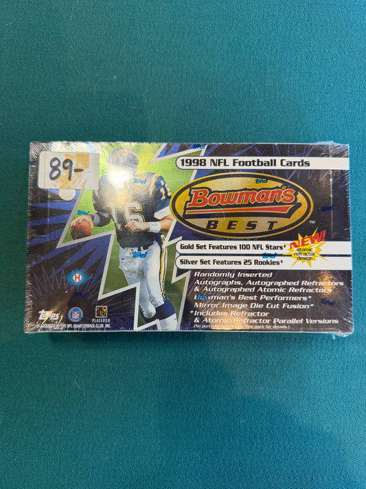 1998 Bowman's Best NFL Football - Factory Sealed Hobby Box 24 packs per box, 6 cards per pack.