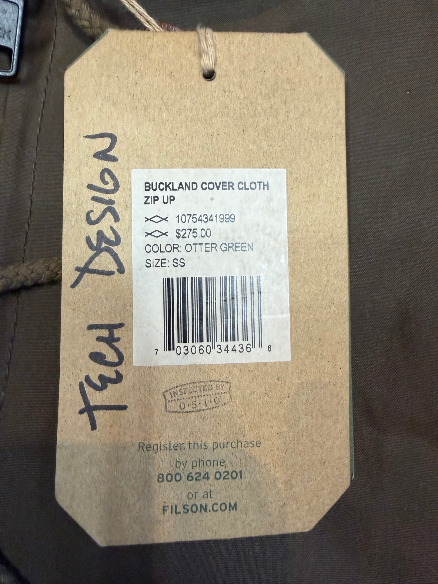 Filson Buckland Cover Cloth Zip Up NWT Otter Green Rare.. Made in USA #10754351 “Rare”