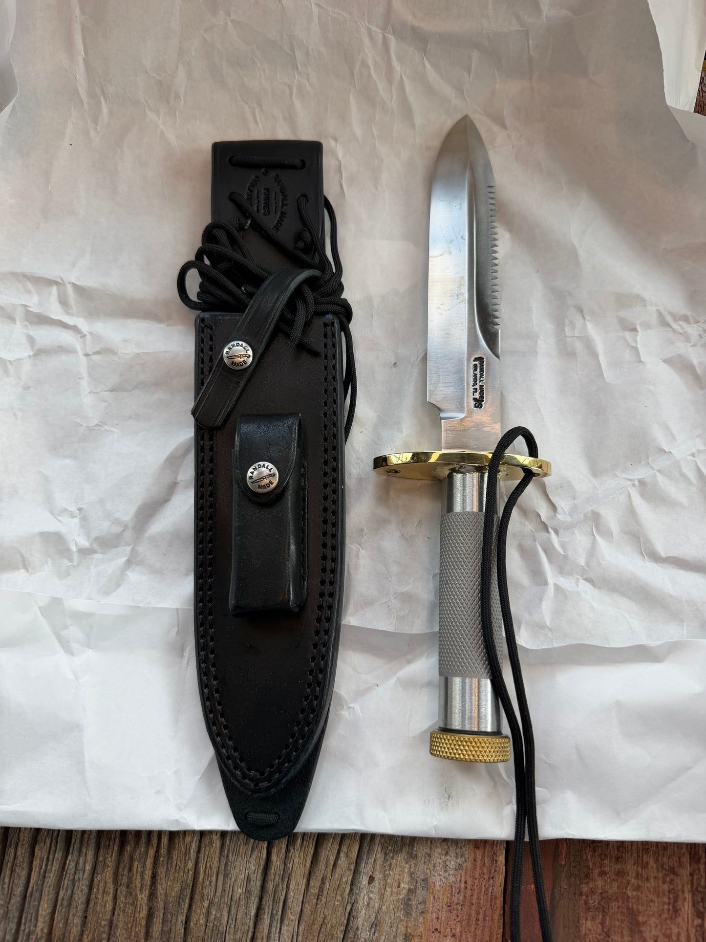 New in Paper Randall Knife Model 18-7.5 Stainless Steel Compass New