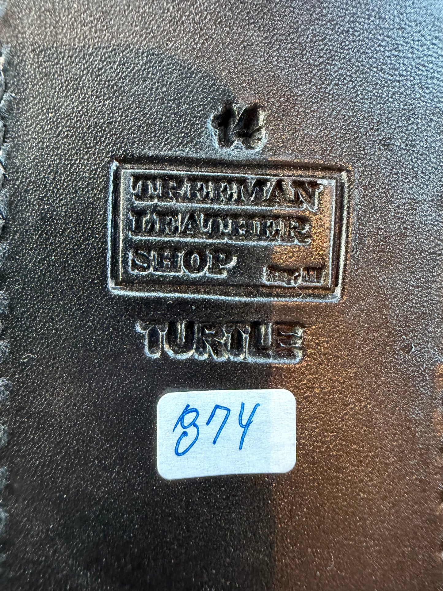 Randall Model 14 in Exotic Black Snapping Turtle Horned/Dragon Tail Sheath from Treeman. New version with a Black Canteen Snap.