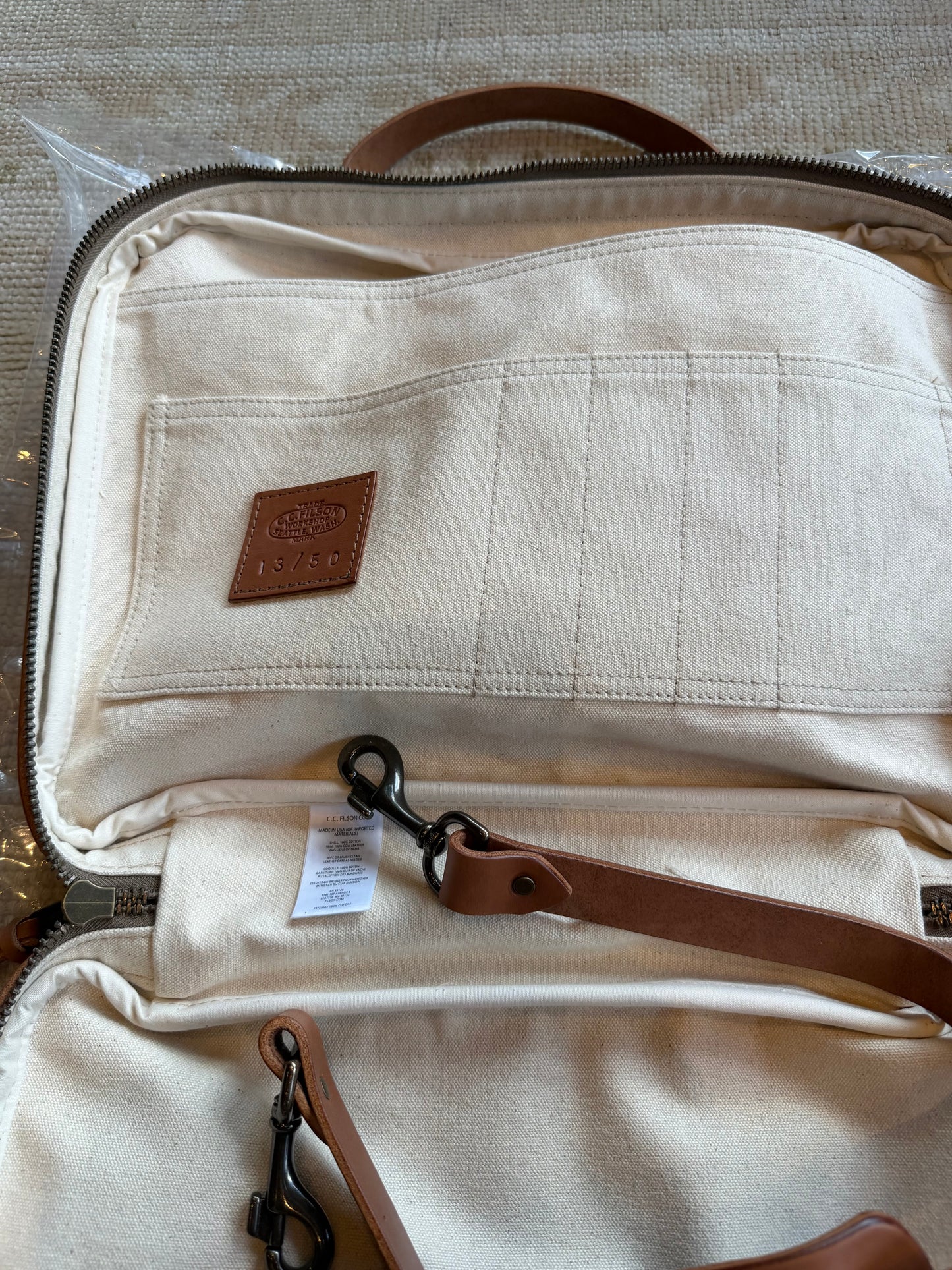 NWT Filson Workshop Pullman Canvas and Leather Briefcase. #13/50