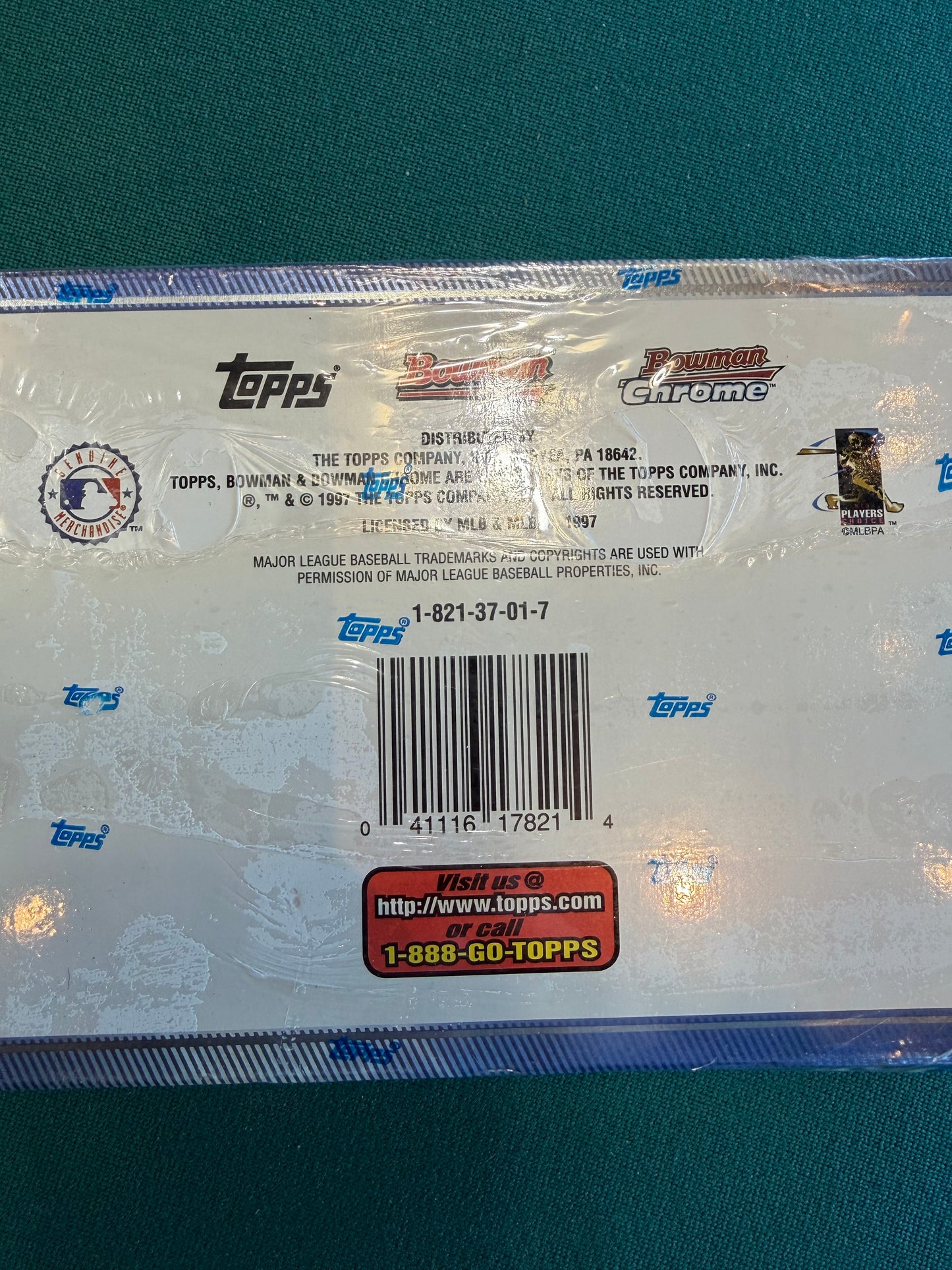 1997 Bowman Chrome Baseball FACTORY SEALED Hobby Box Griffey, Beltre Refractors