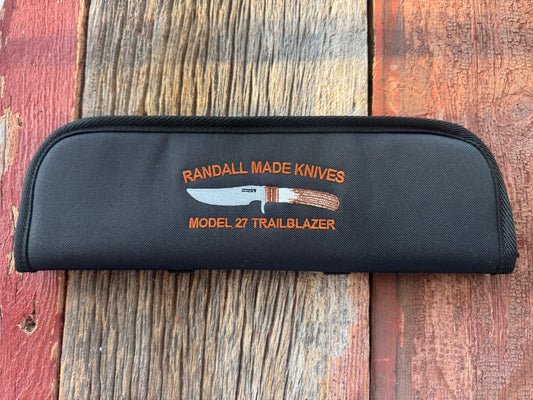 New Robbins Custom Knife case Randall Model 27 TrailBlazer Silk threading 14 inch velvet interior usable case