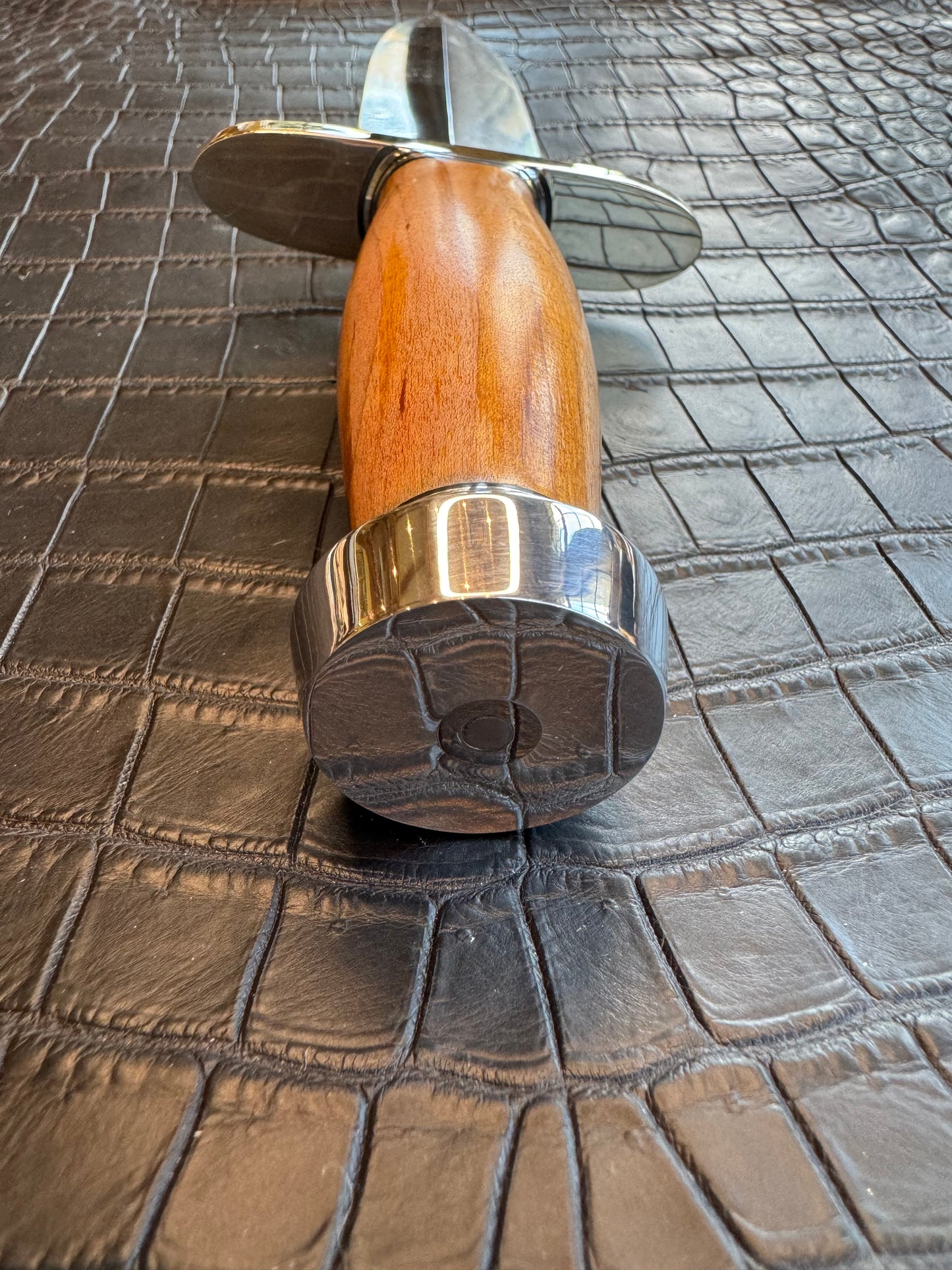 New in Paper Randall Knife Clinton Special TC Nickel Hilt Stainless Steel Cedar Wood Handle.