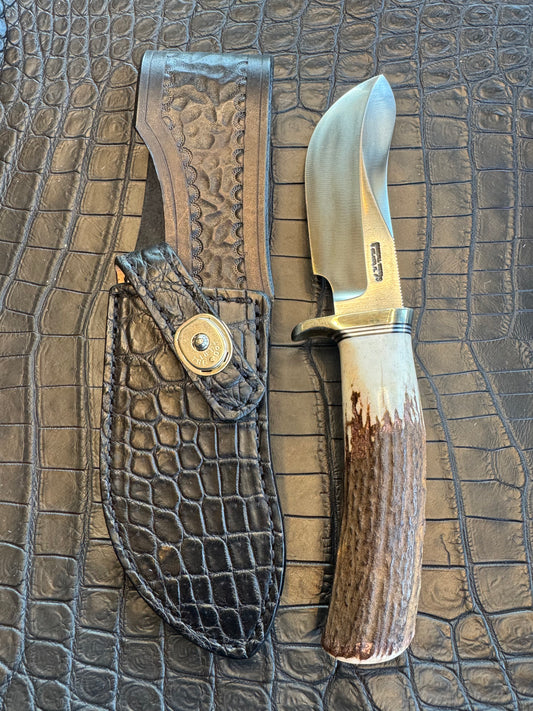 Randall Model Bowles Special Sheath in Exotic Black Crocodile Skin from Treeman. Sheath only