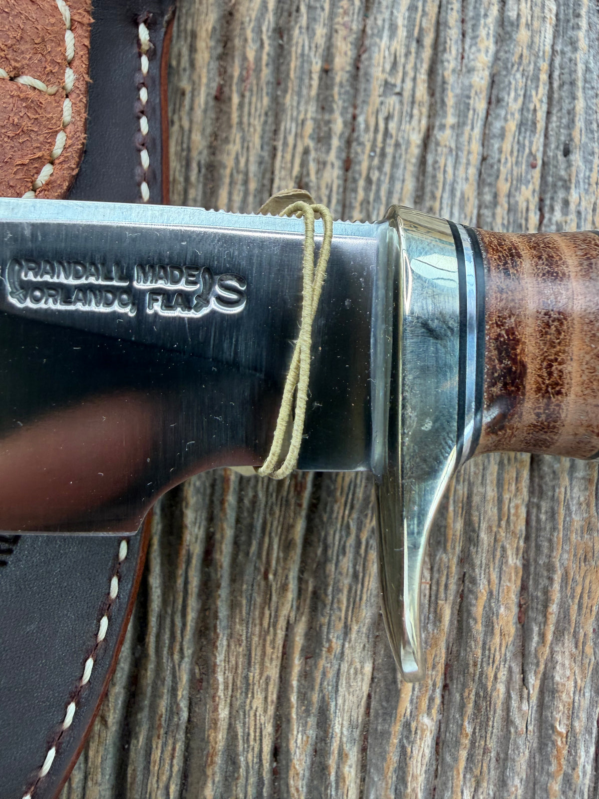 New Randall Model 25-5 with a Stag handle. Stainless steel blade, Nickel silver hilt, Aluminum butt. BL AL spacers