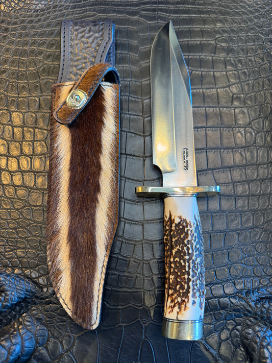 Randall Model 12-9 Clip Point Sheath in Exotic Zebra Fur ( Face stripes) by Treeman. (Sheath only)