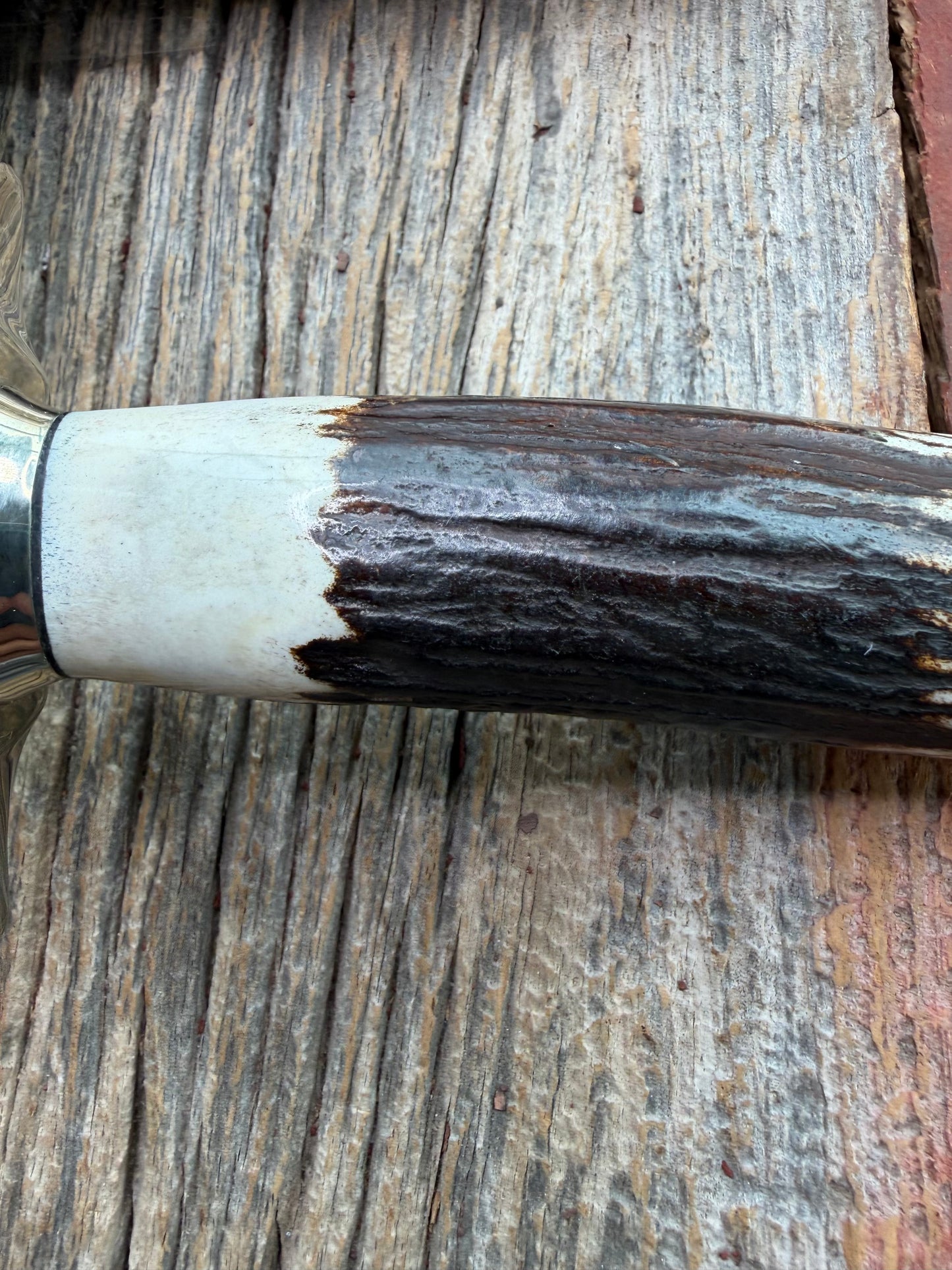 New in Paper Randall Made Knife Model 1-7 Dark Stag , Stainless, Nickel Silver Hilt, Aluminum butt cap. Nickel Silver Collar