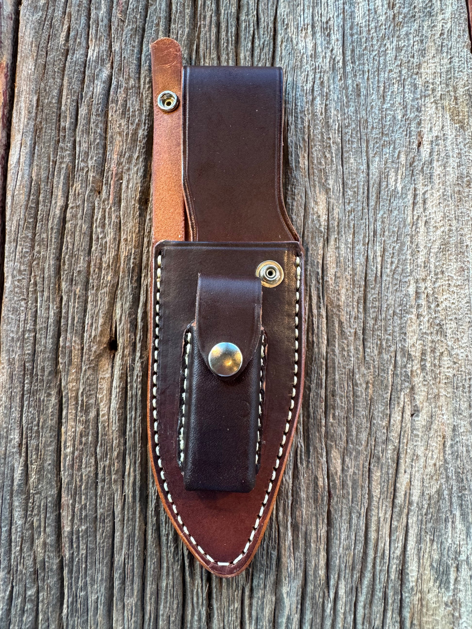 New Randall Sullivans by Gutcher Leather Knife Sheath for a Model 19-5 with Sharpening Stone.