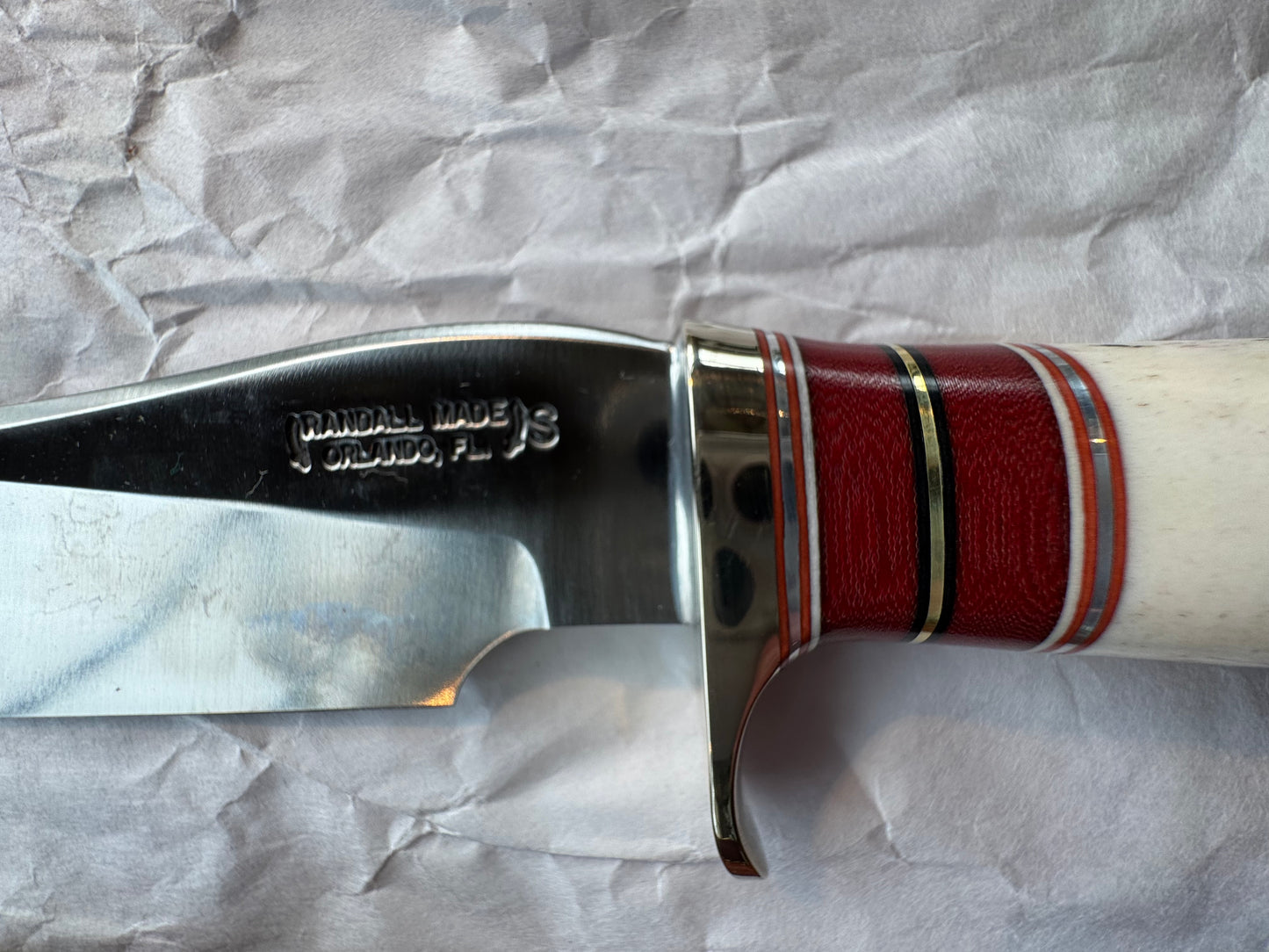 New in Paper Randall Knife Model 27 Trailblazer Stag Handle Stainless Steel, NSH and butt cap, 13 Spacer option.