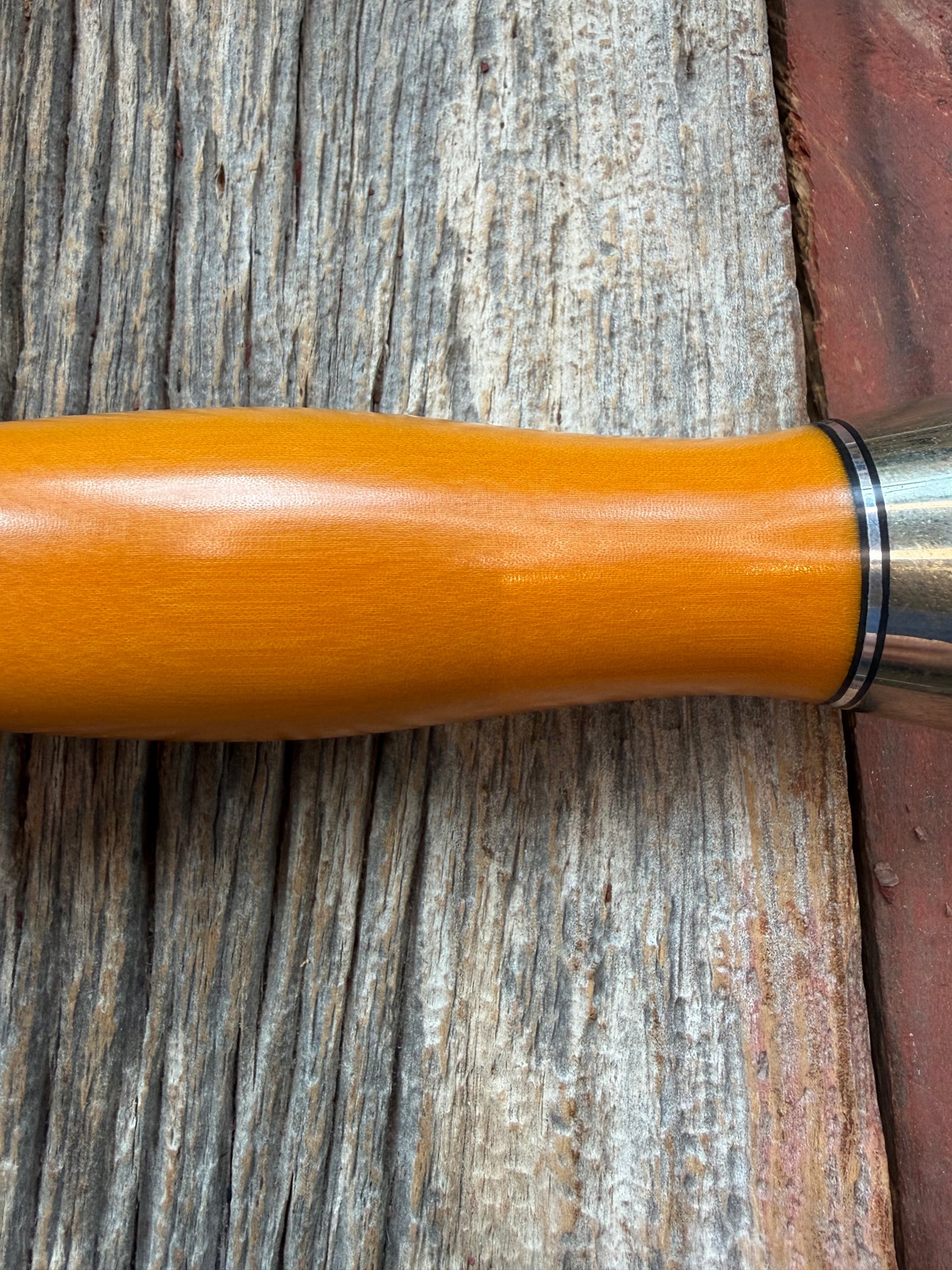 Randall Clinton Dealer Special Gold Micarta, Stainless Steel, Zebra Treeman Sheath, NSH and buttcap.