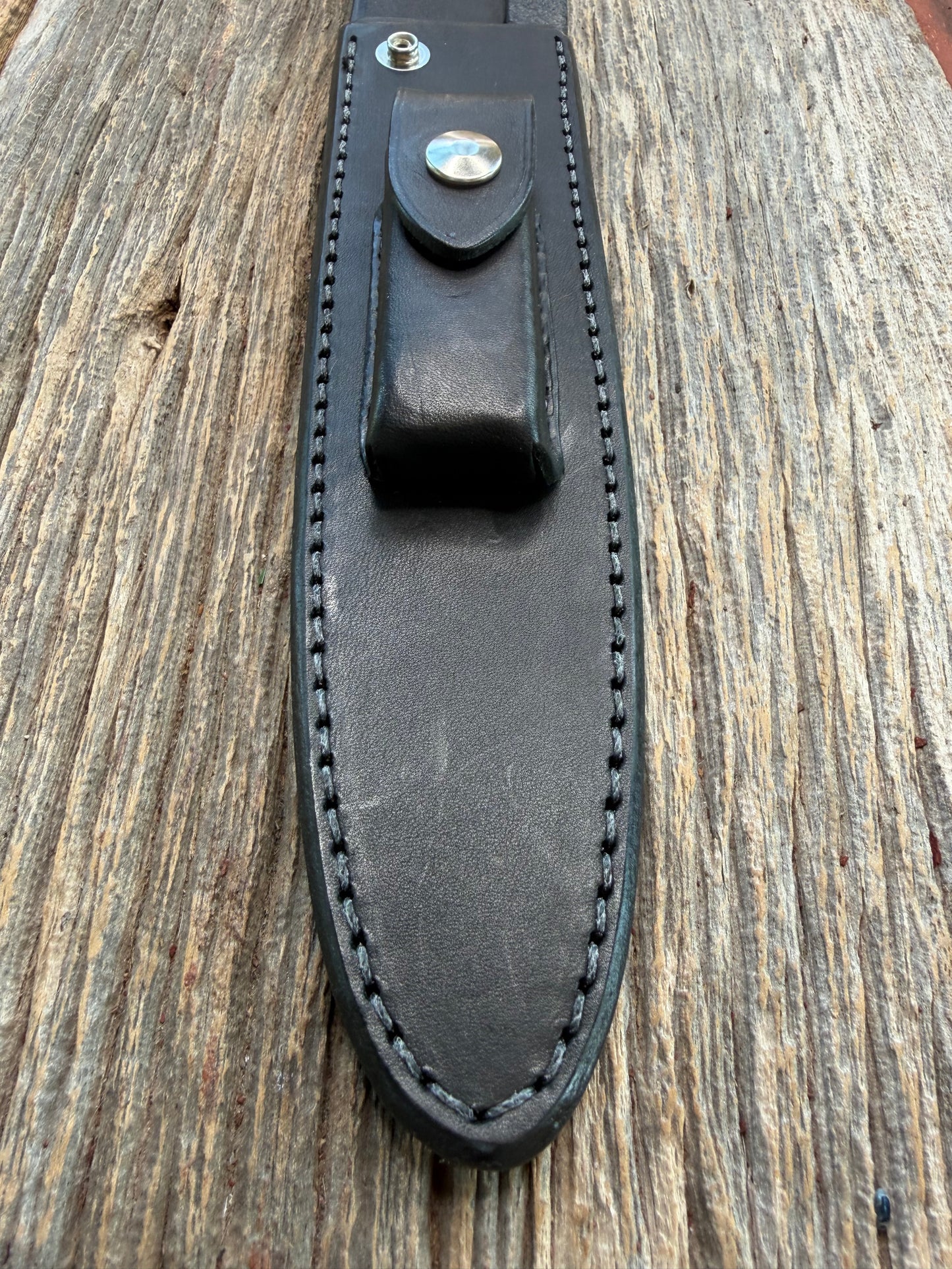 New Randall Sullivans by Gutcher Black Leather Knife Sheath Model 2-8 with Sharpening Stone.