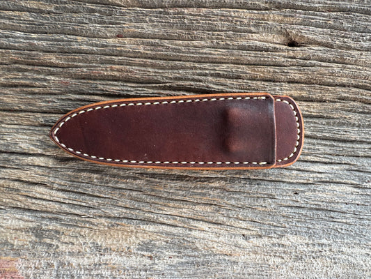 New Randall Sullivans by Gutcher Leather Knife Sheath Model 24 silver belt loop clip.
