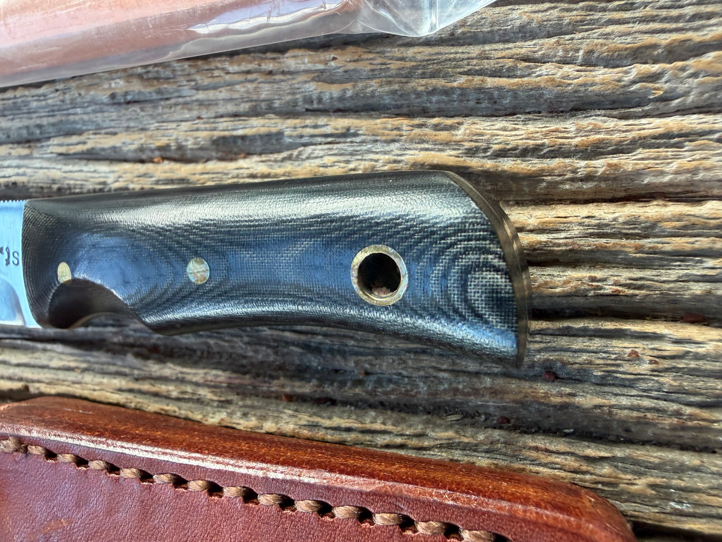 Randall Knife Model 10-3 Fisherman Black Micarta Stainless Steel Lanyard
