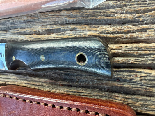 Randall Knife Model 10-3 Fisherman Black Micarta Stainless Steel Lanyard